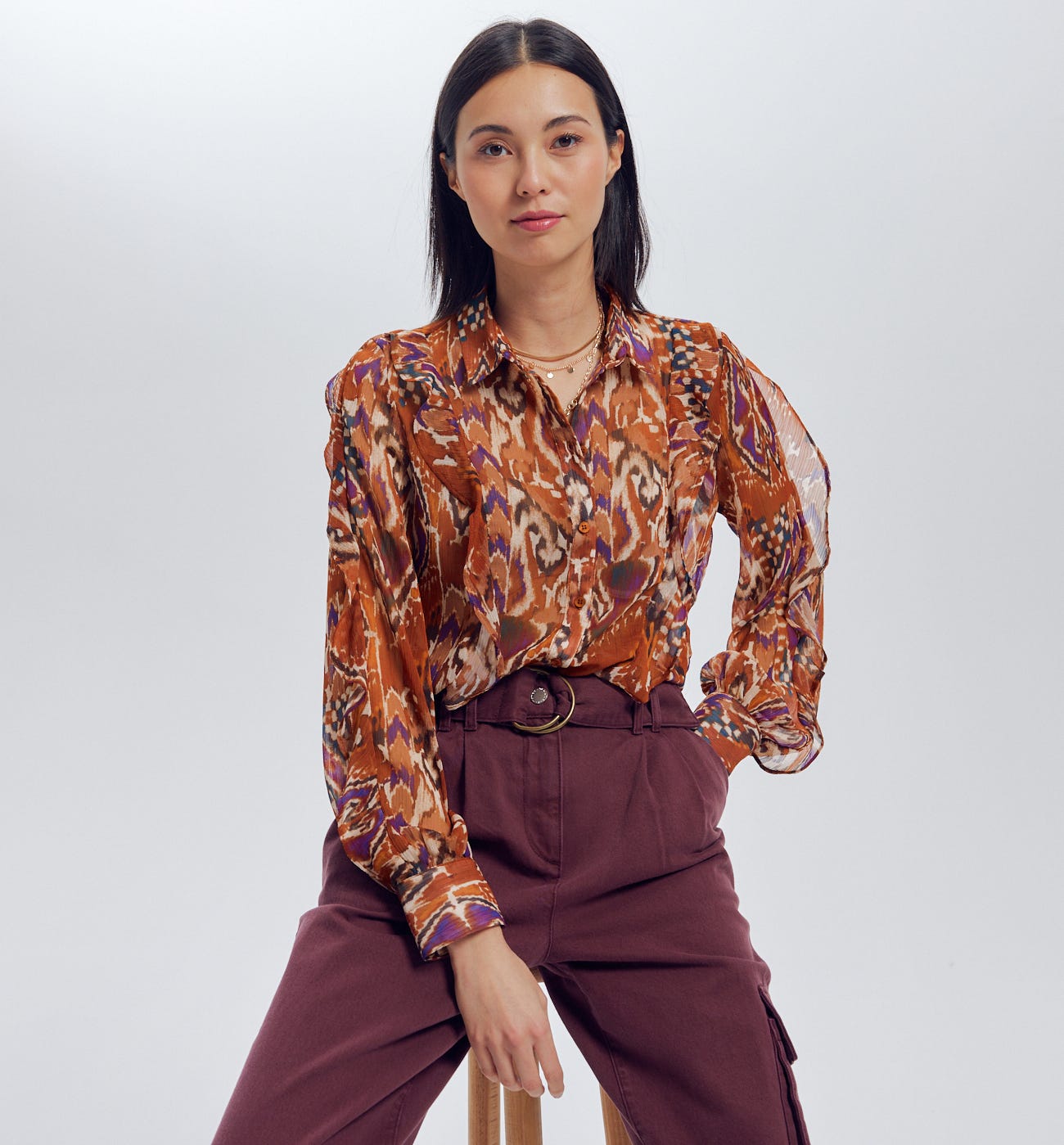 Hemd mit Ikat-Motiv