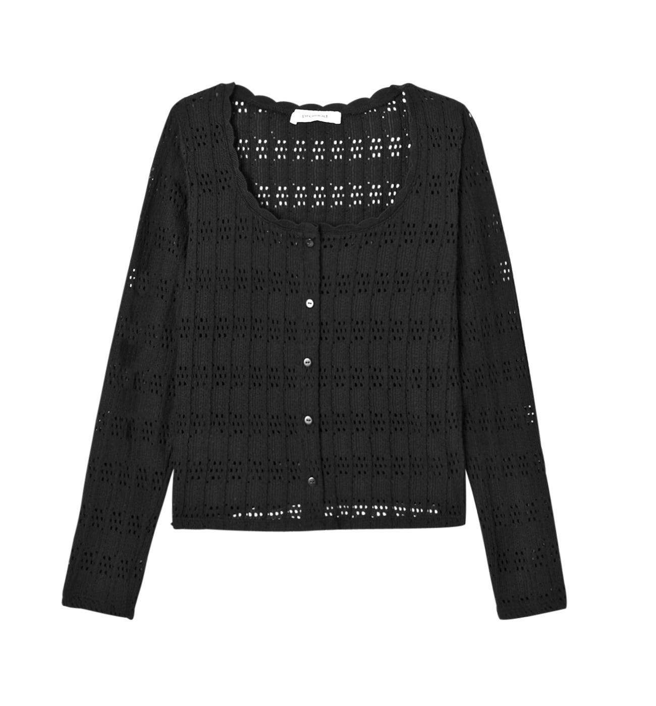 Cardigan corto a trafori