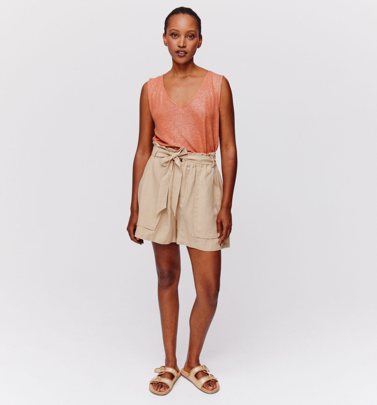 Linen blend sleeveless top
