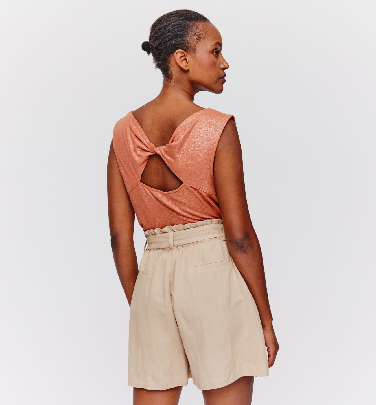 Linen blend sleeveless top