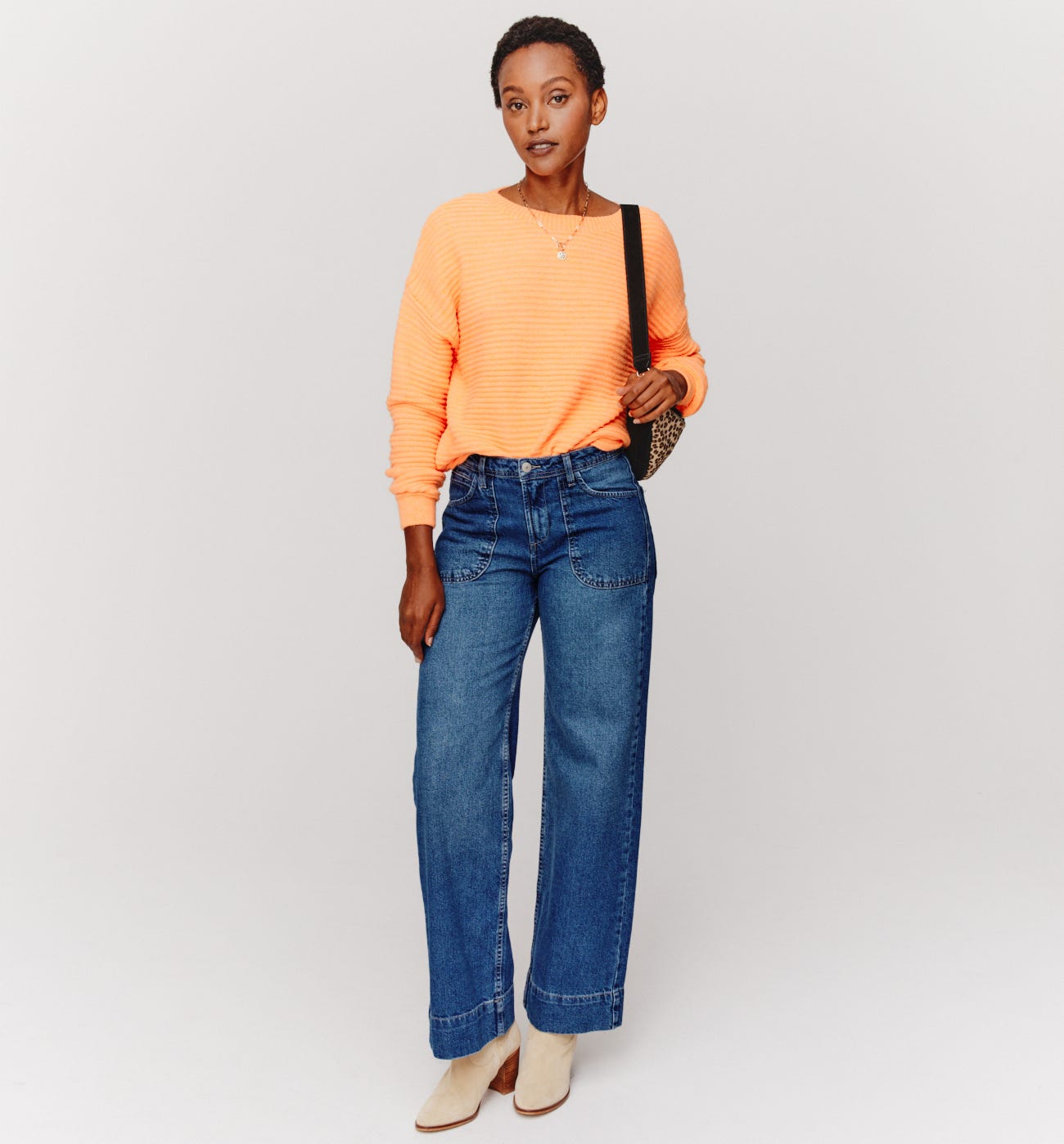 High-waist wideleg jeans