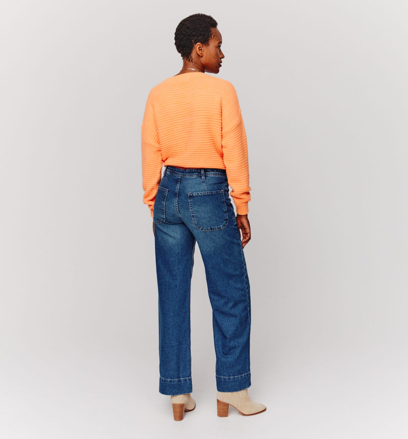 High-waist wideleg jeans