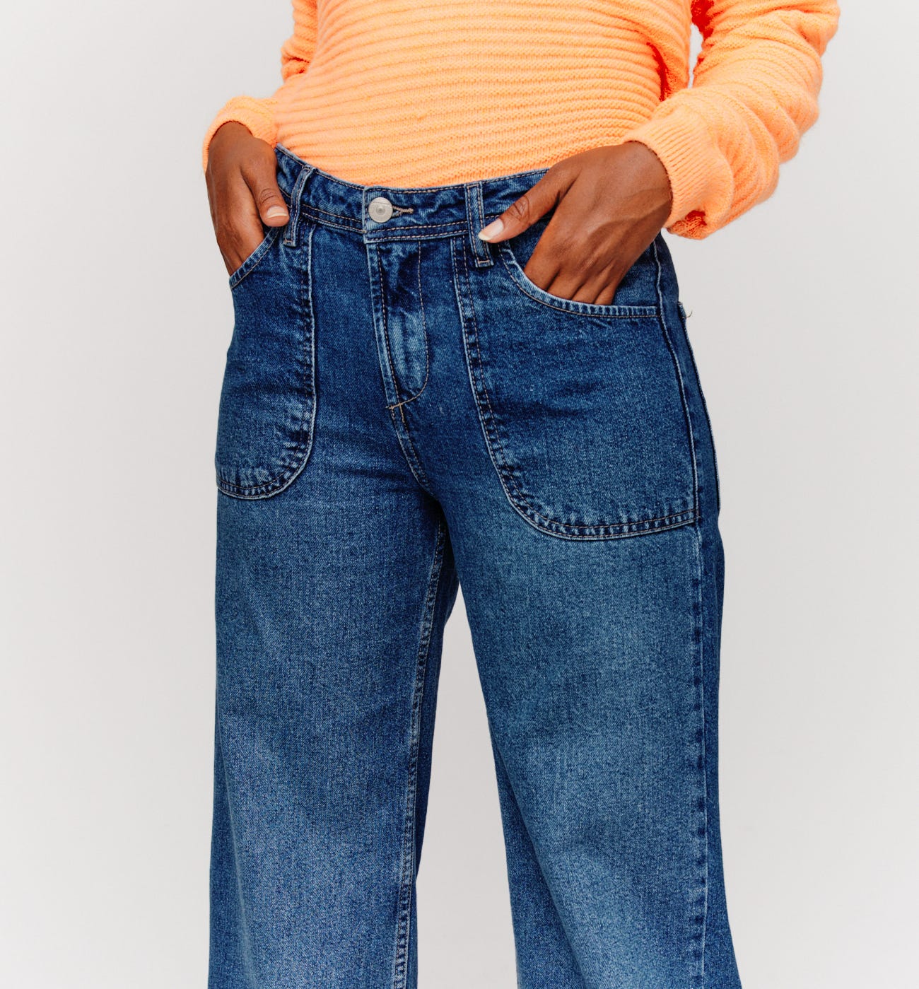 High-waist wideleg jeans