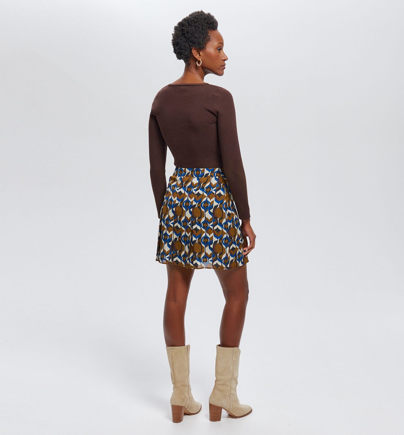 Jupe courte plissée Femme