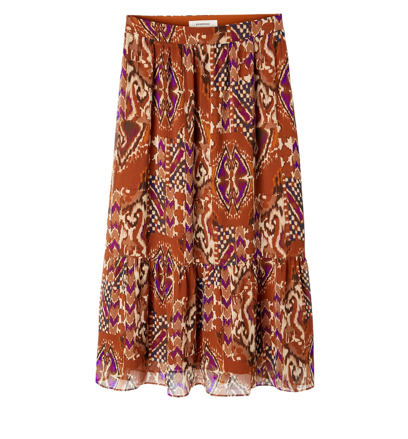 Patterned frilly skirt Brown prints