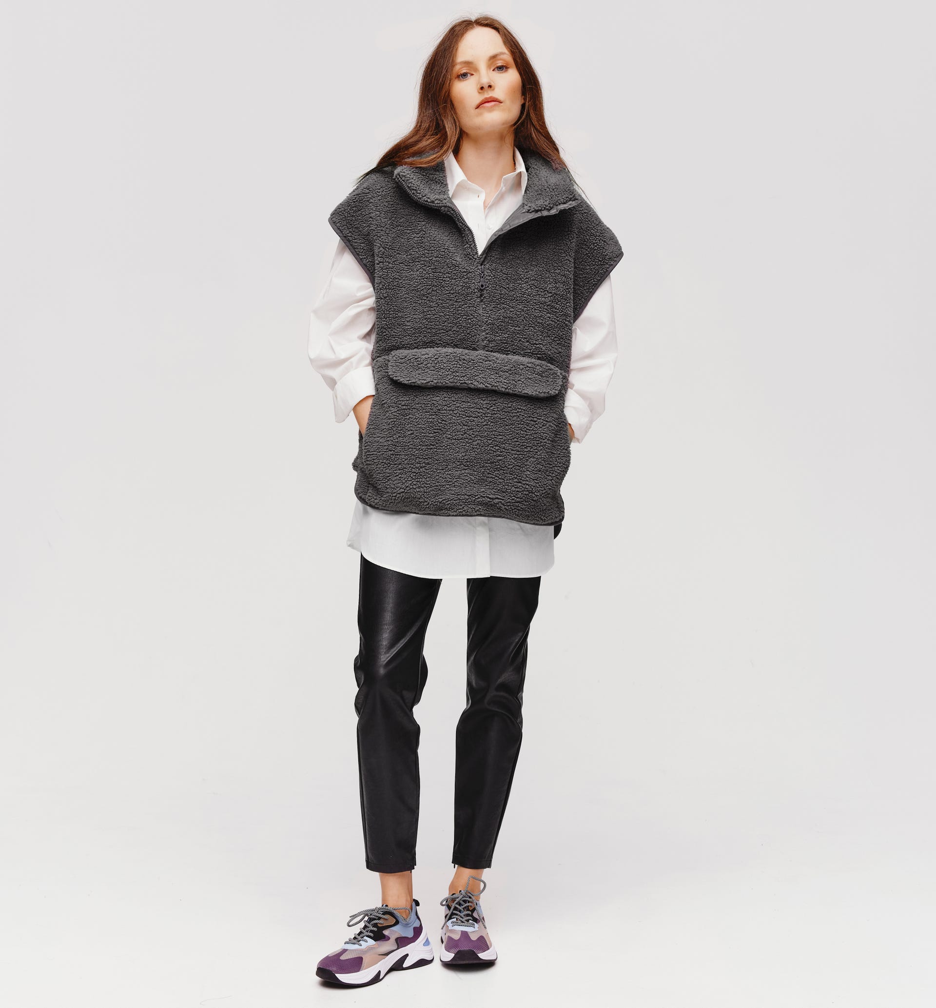 Long fleece sweatshirt