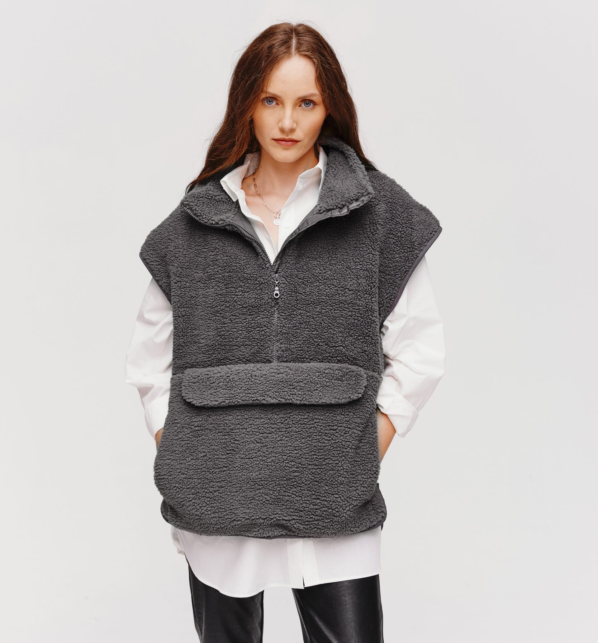 Long fleece sweatshirt