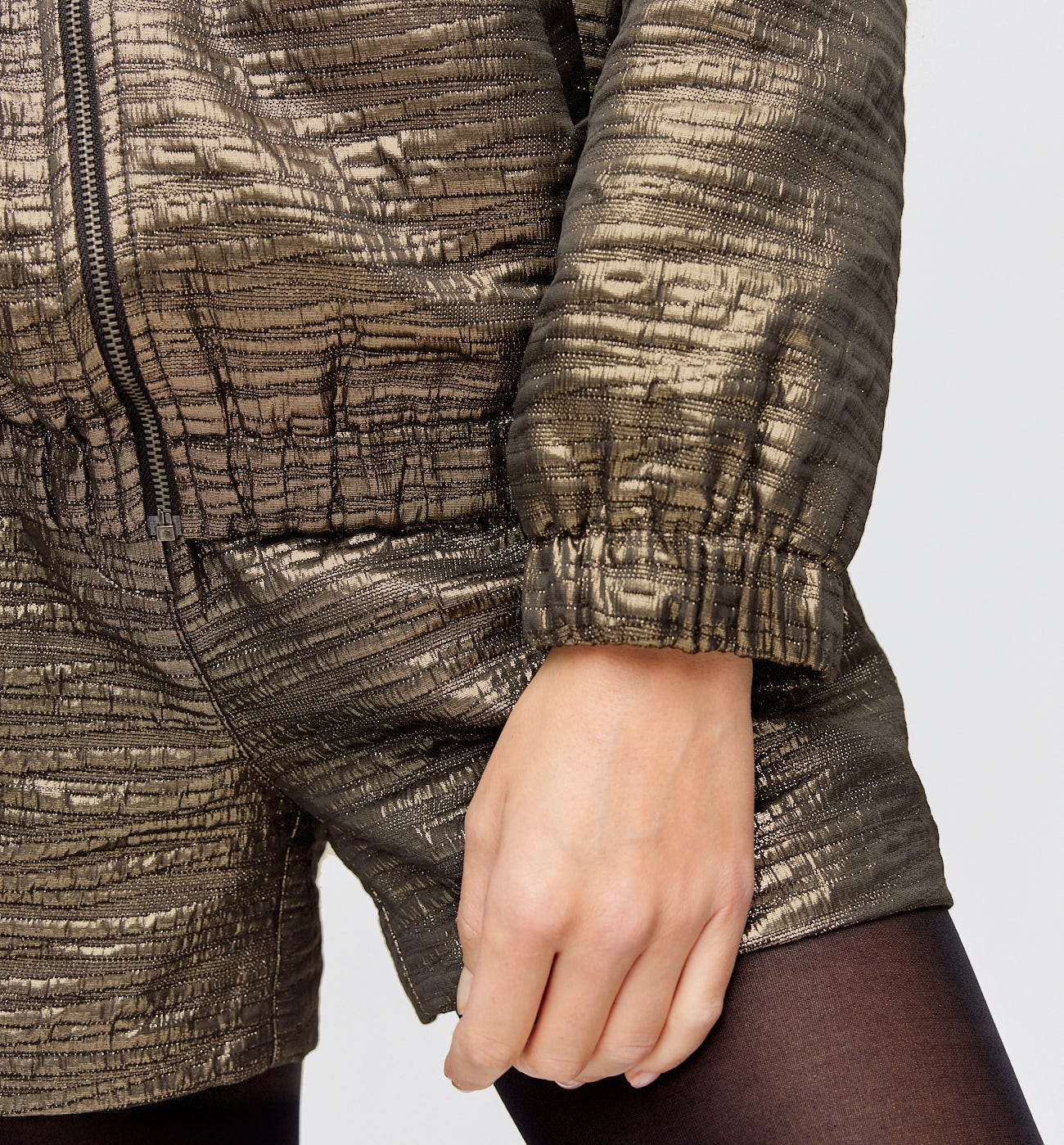Lamé bomber jacket
