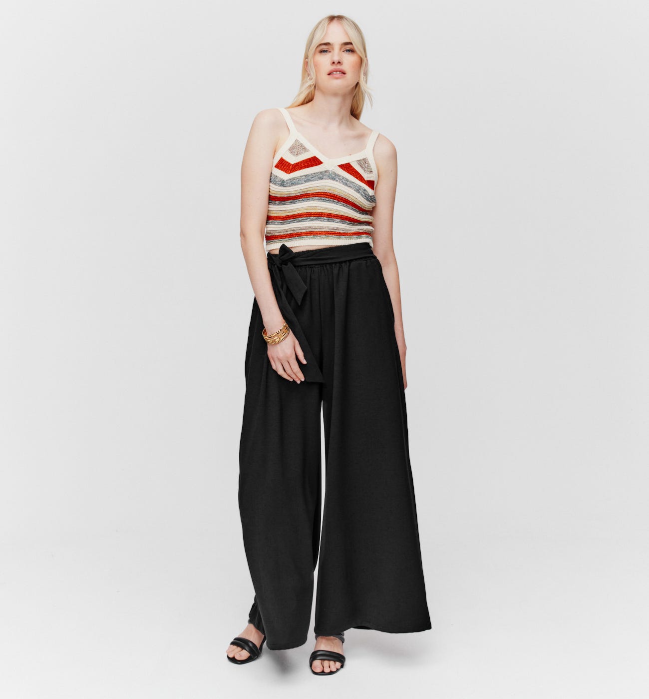 High-waist wideleg trousers