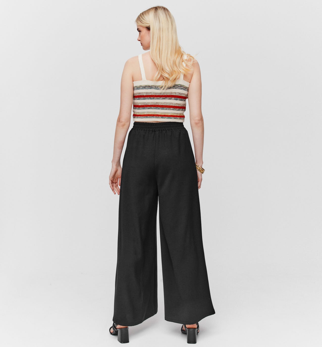 High-waist wideleg trousers