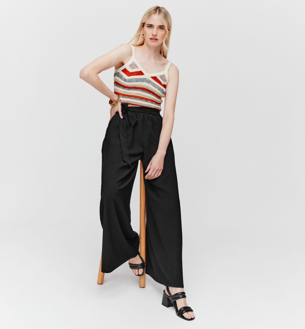 High-waist wideleg trousers