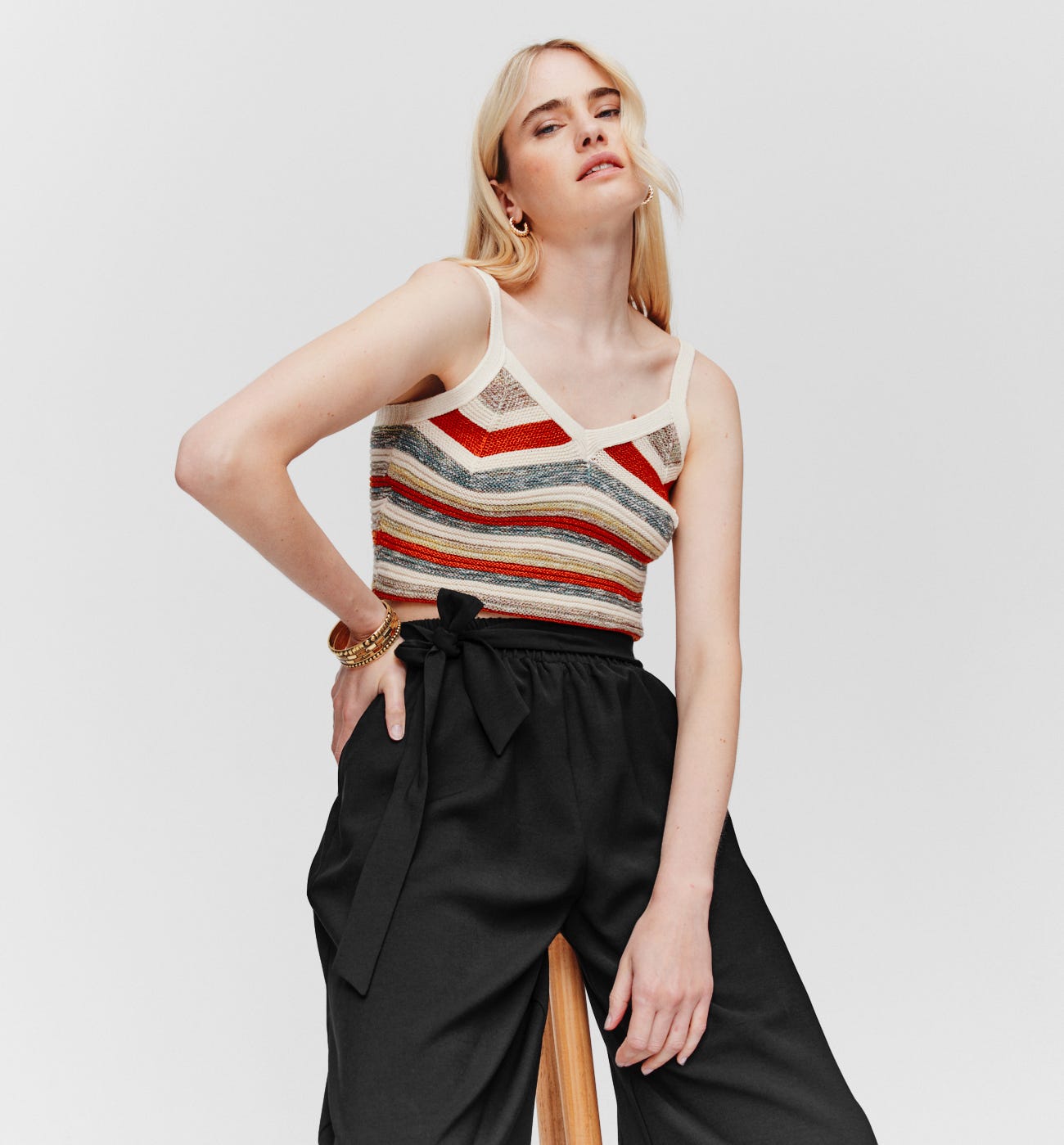 High-waist wideleg trousers