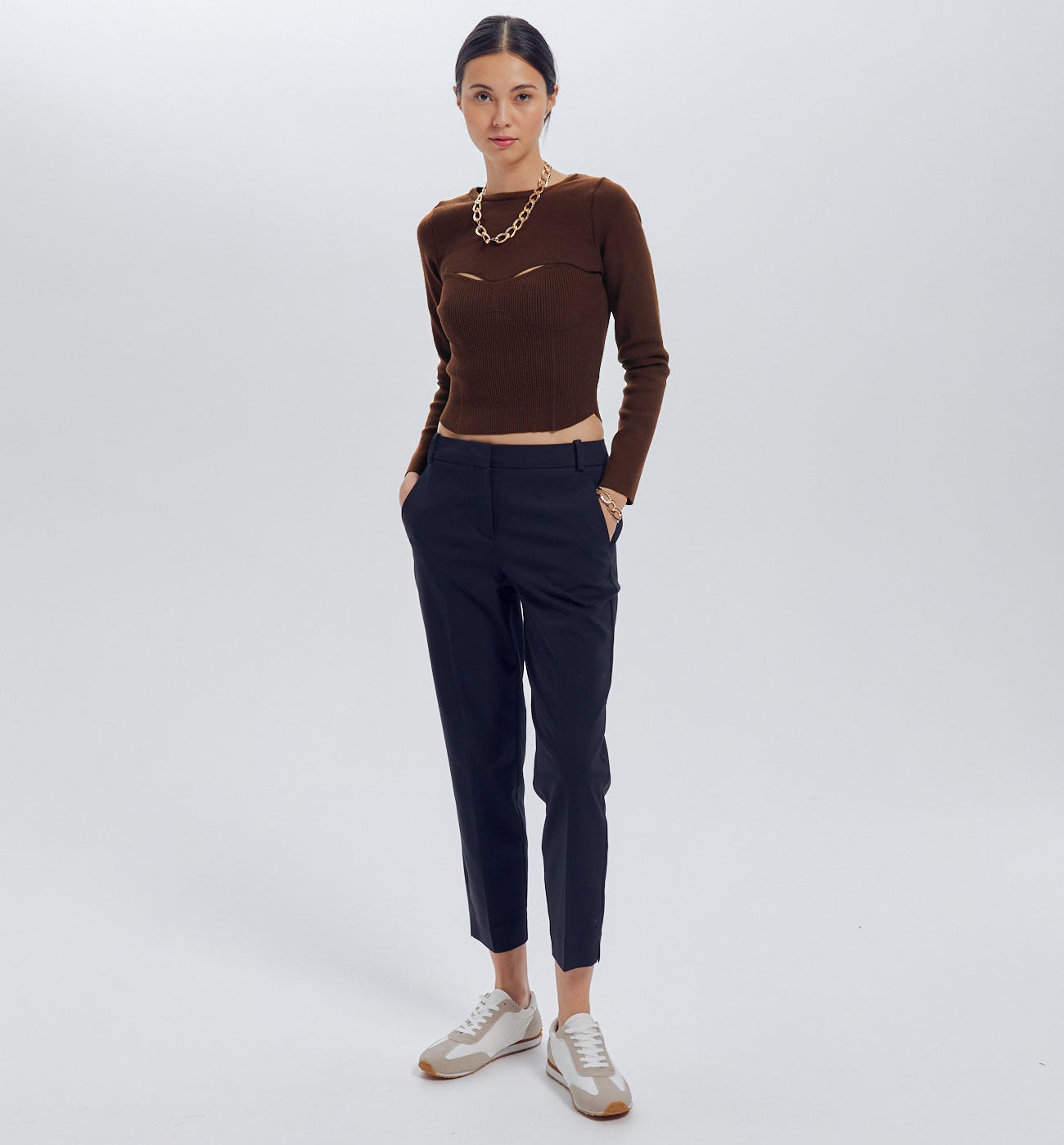 Cut-out cropped jumper