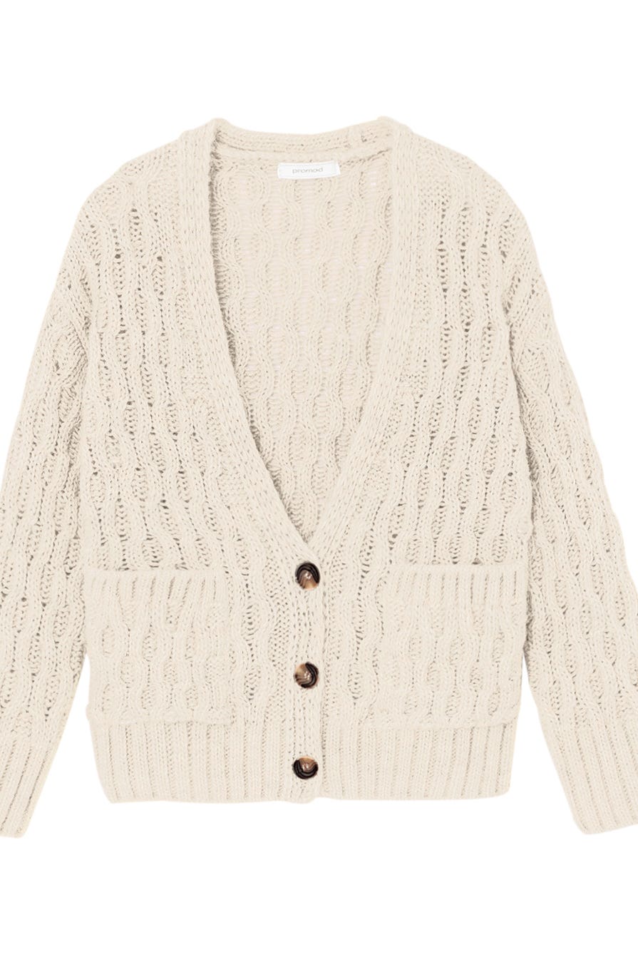 Cardigan mit Zopfmuster