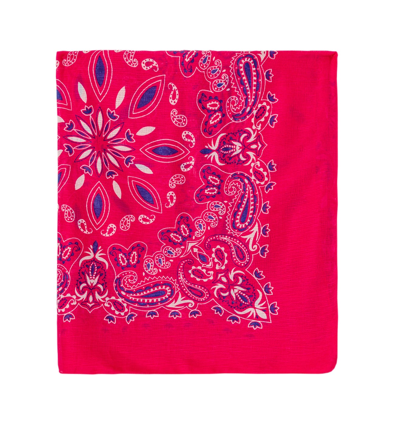 Bandana style patterned scarf