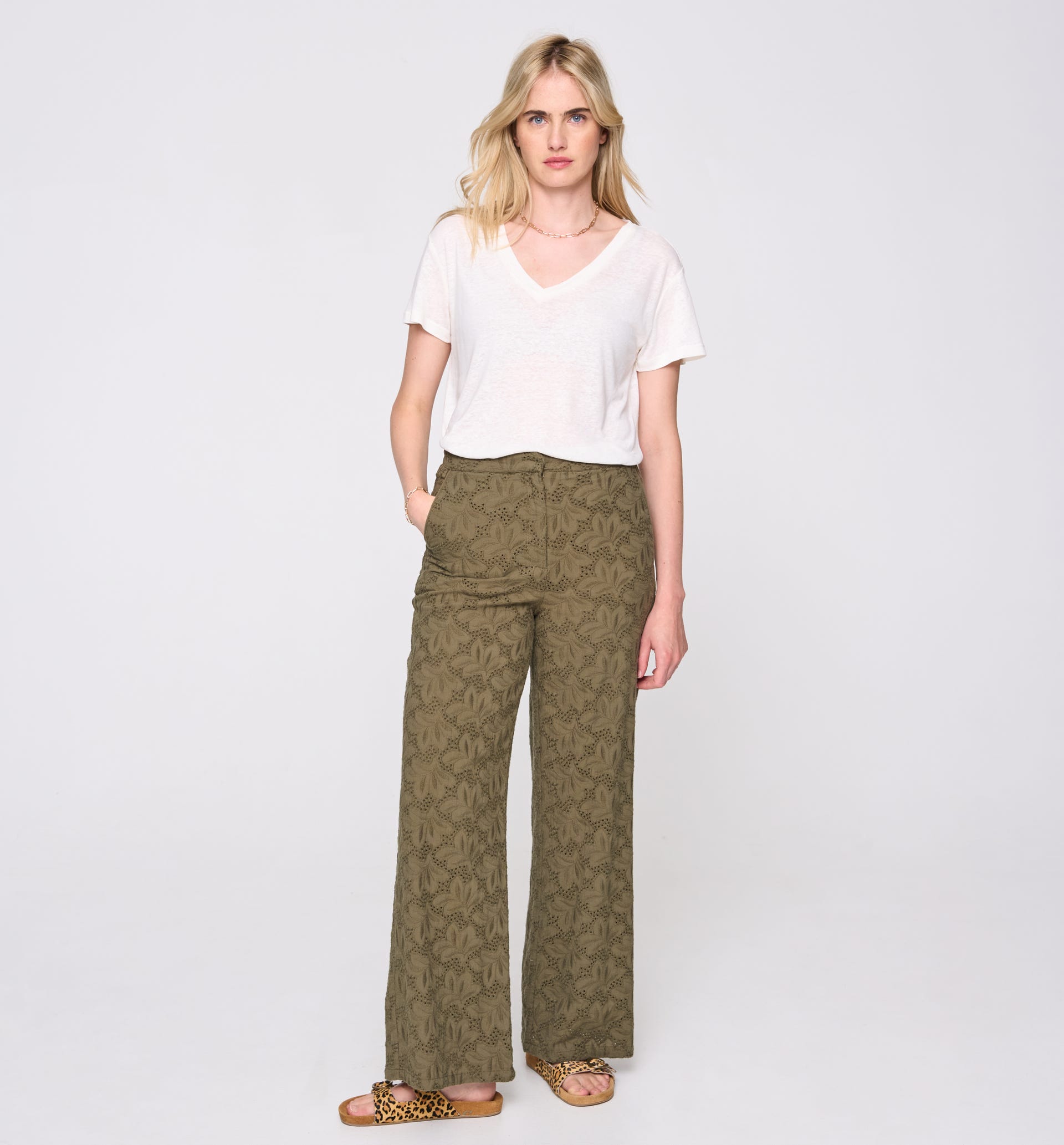 Linen blend top