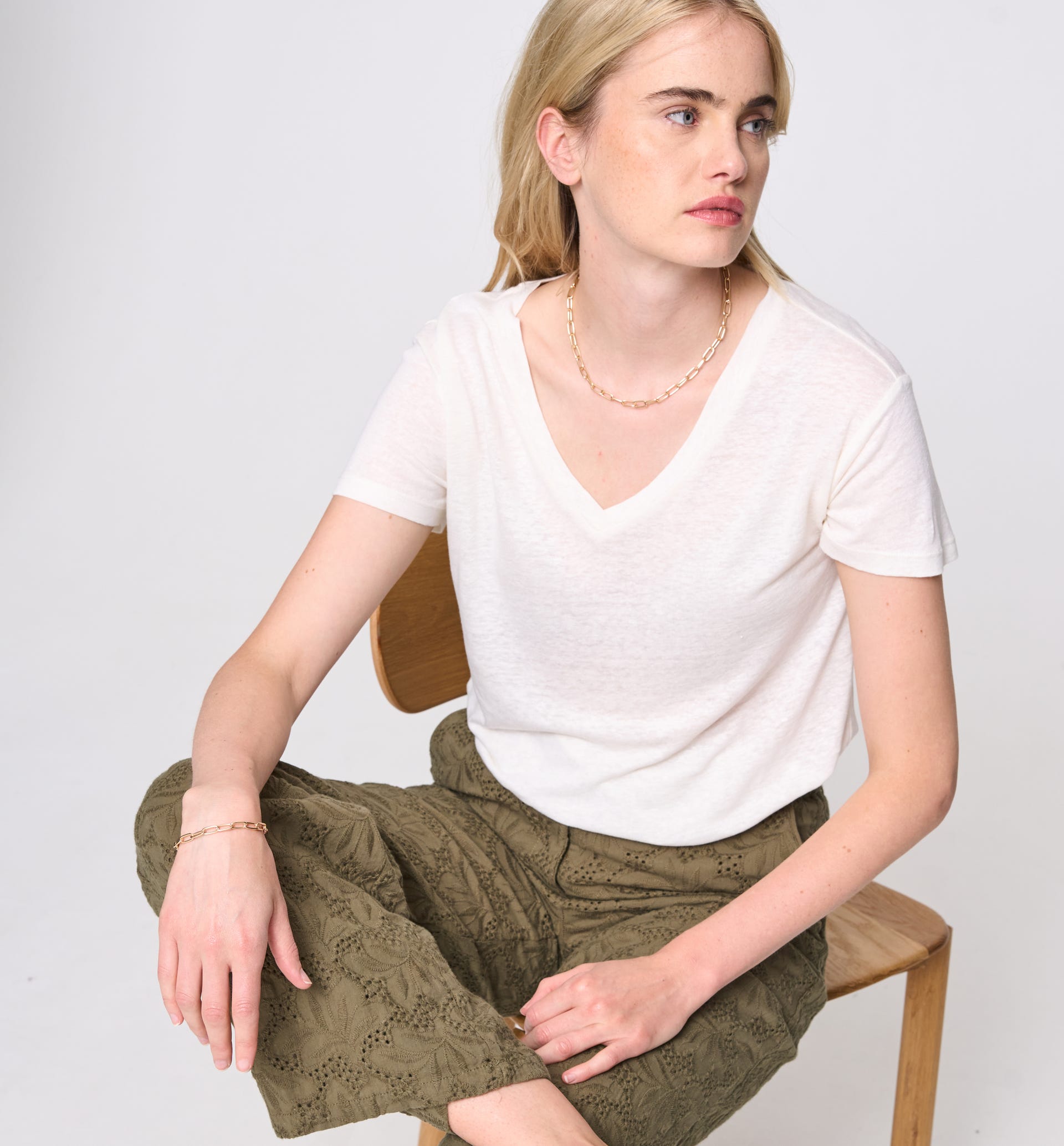 Linen blend top
