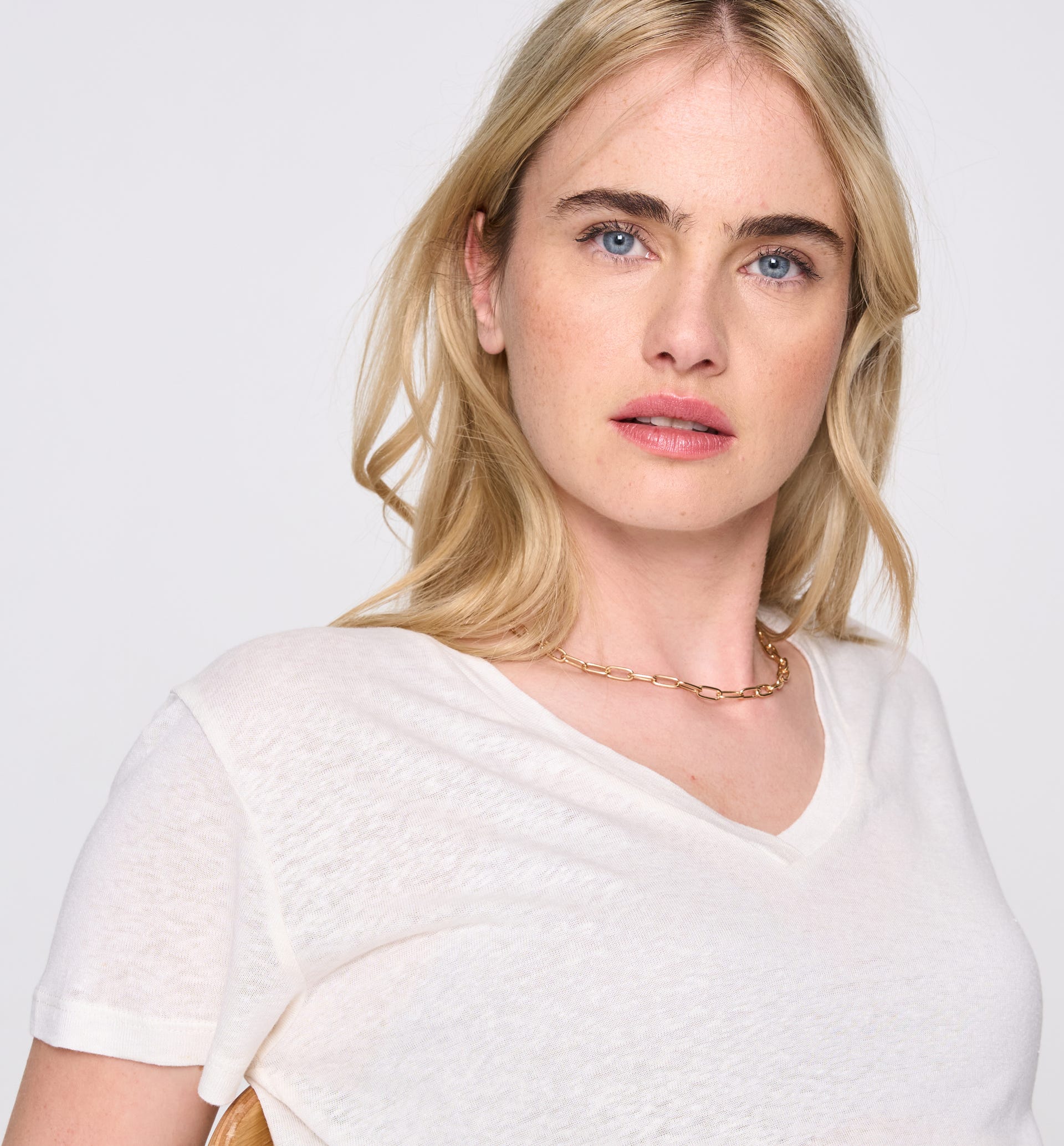 Linen blend top