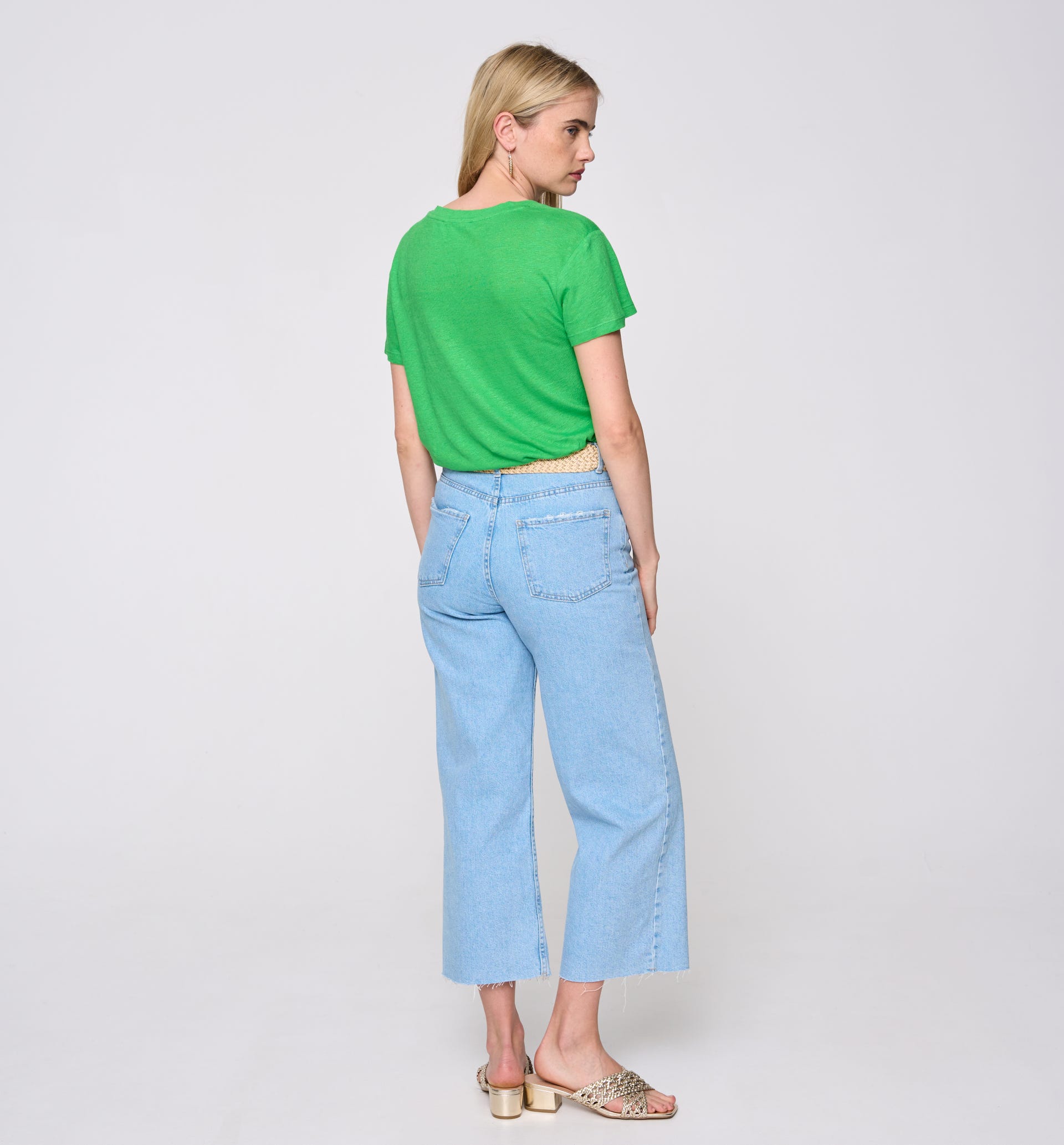 Linen blend top