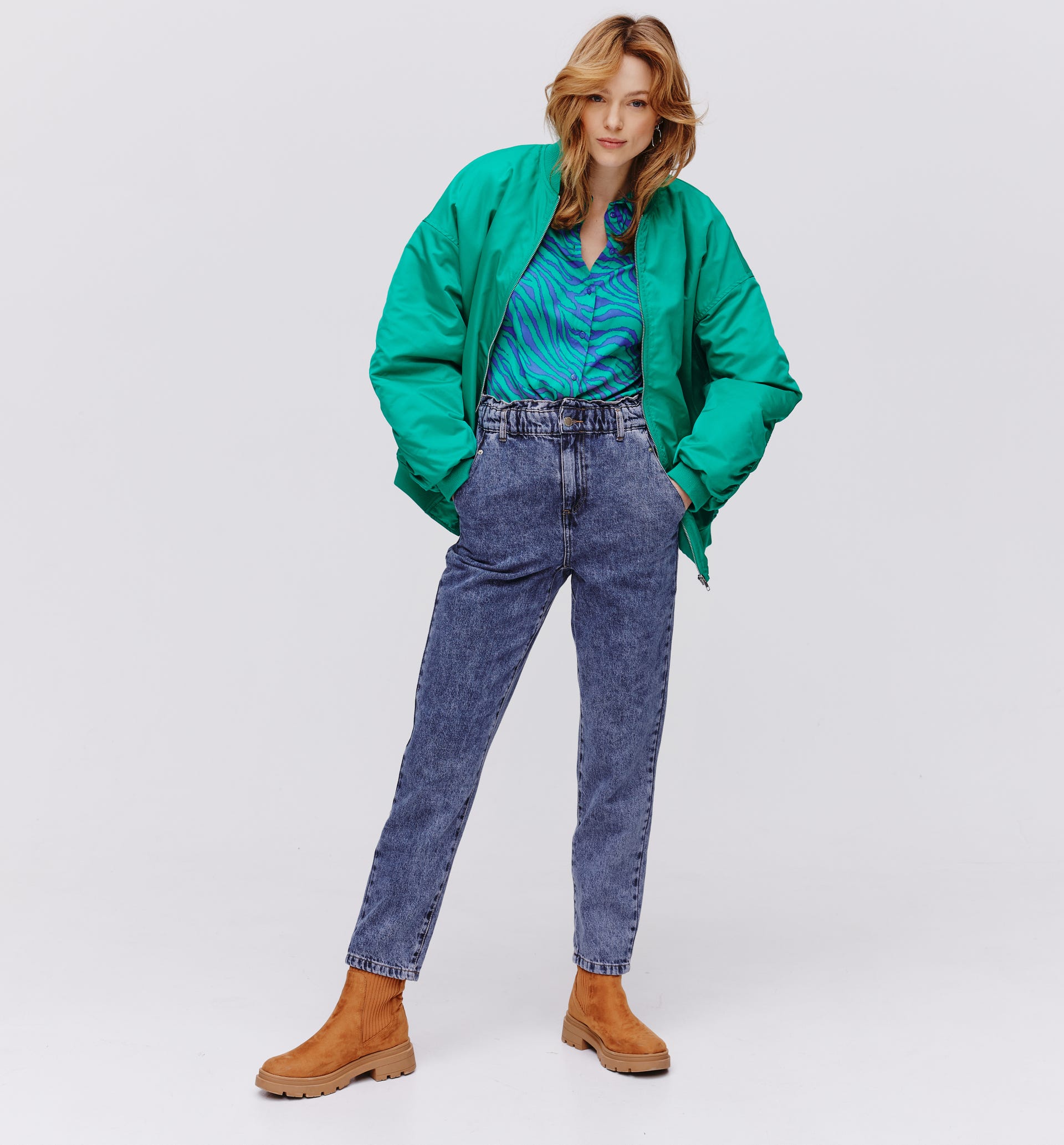 Jean balloon surteint Femme