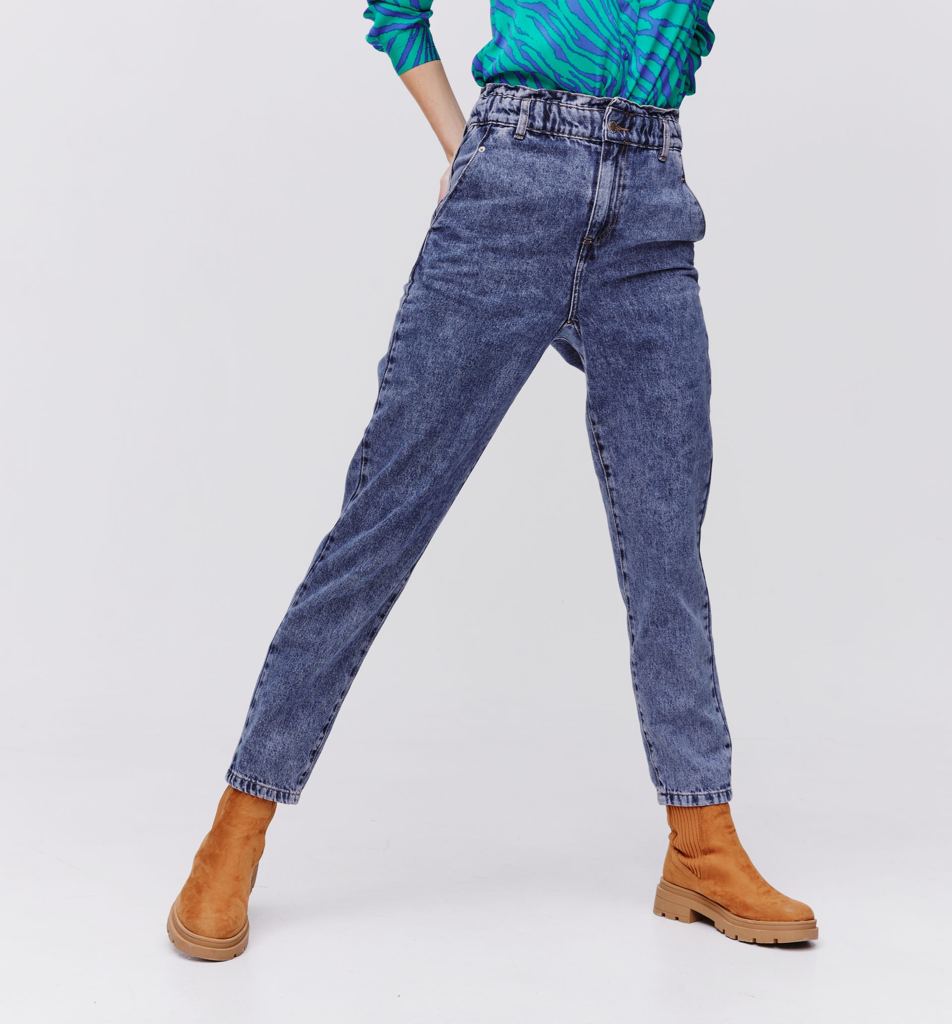 Jean balloon surteint Femme