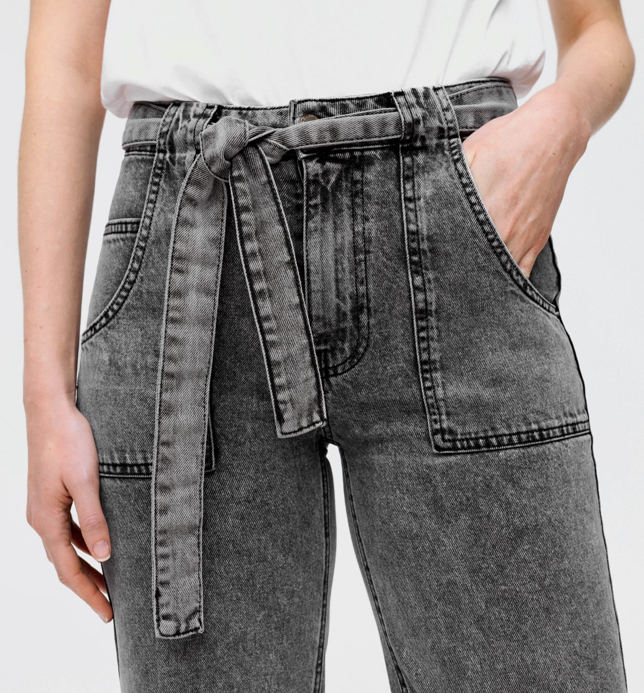 Straight High Waist-Jeans