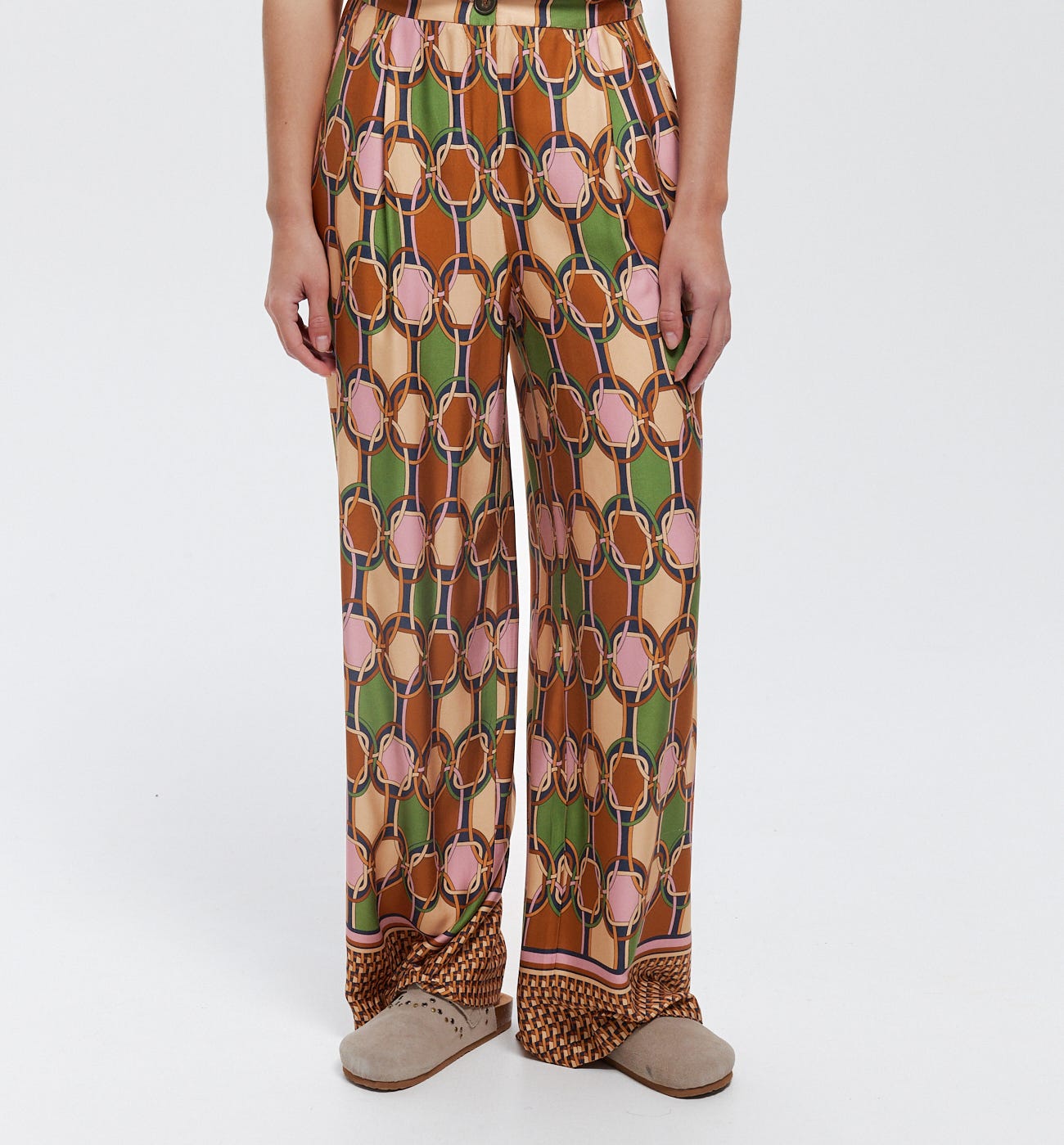 Pantalon large en satin