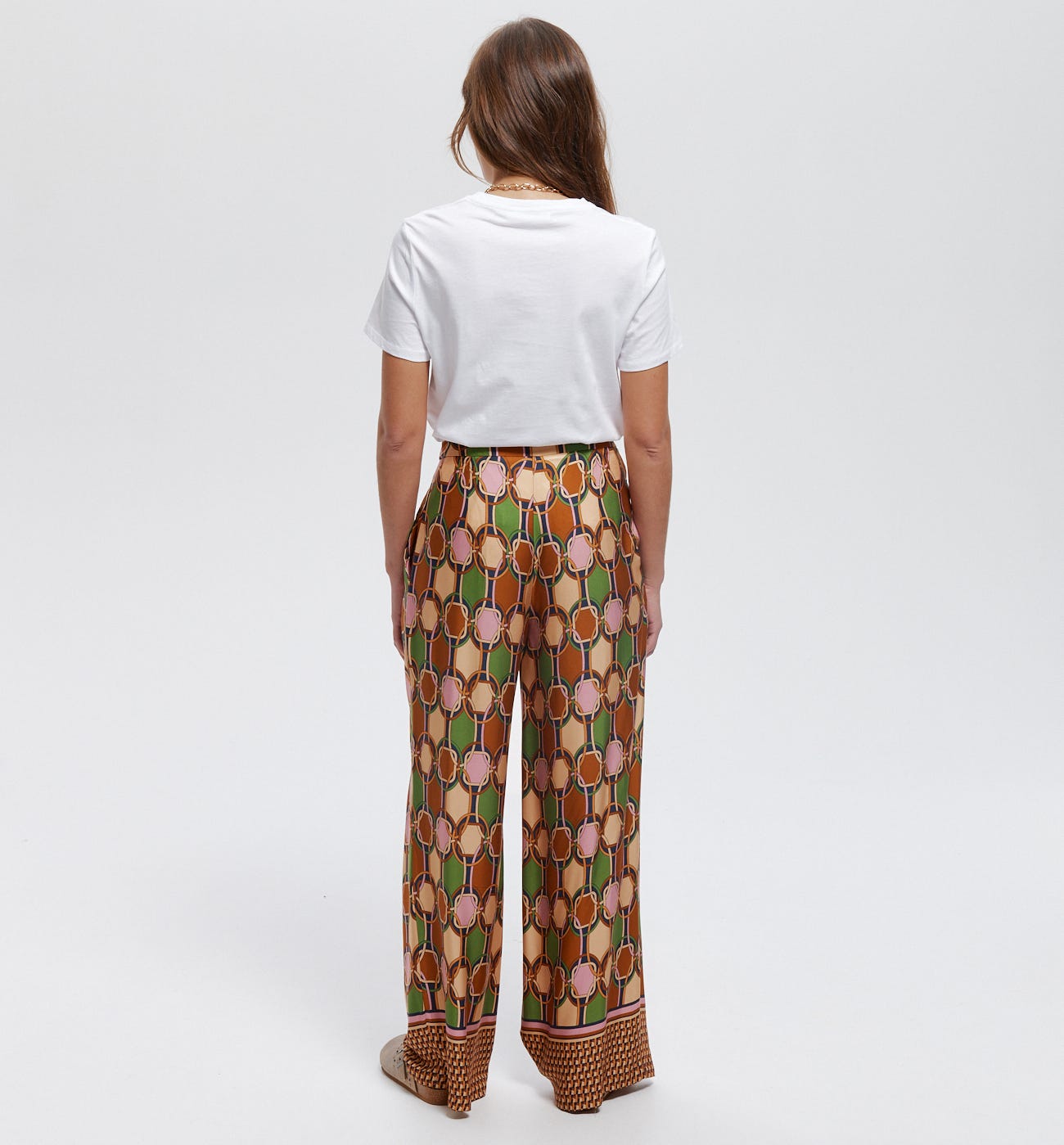 Pantalon large en satin