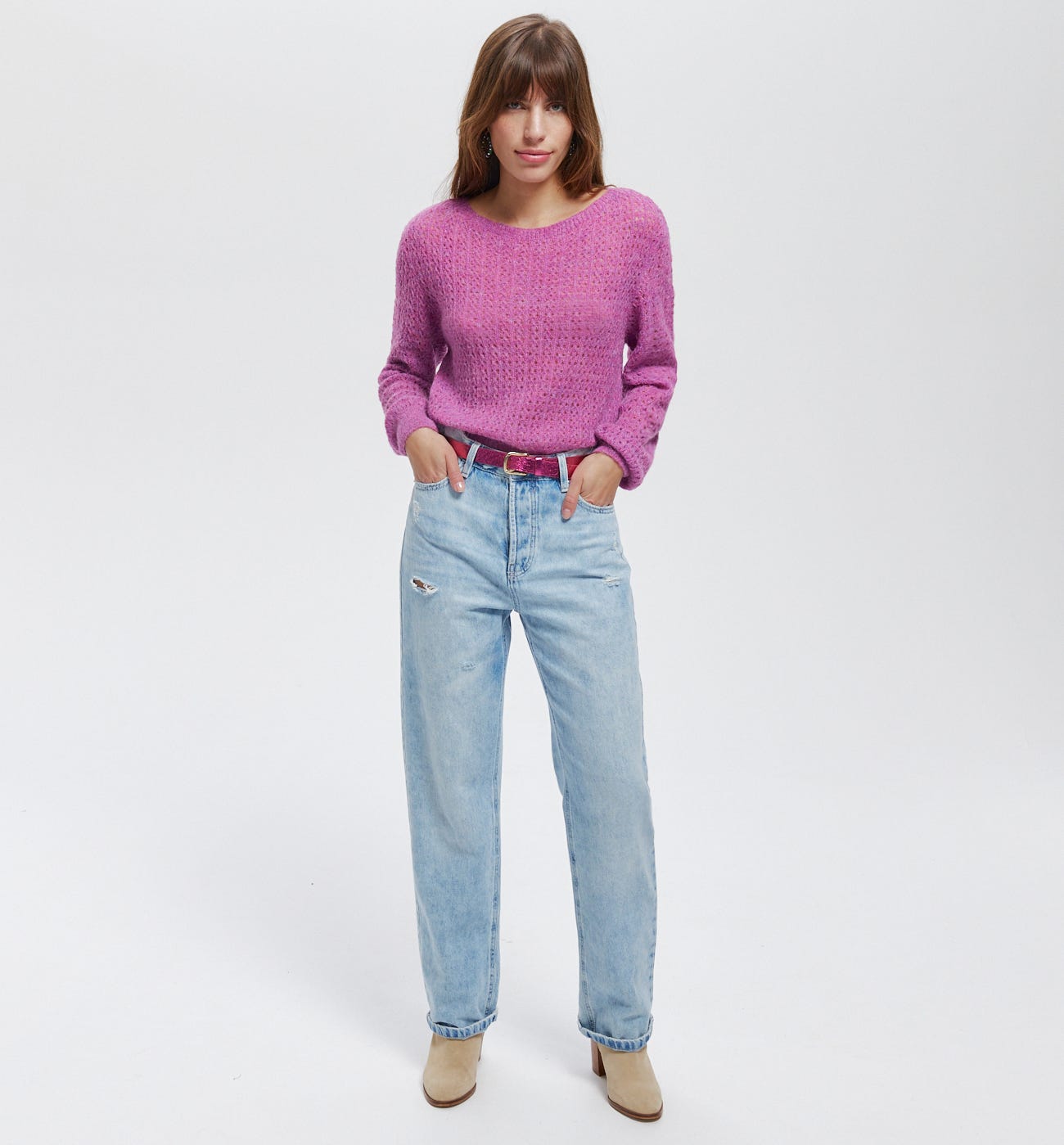 Pullover mit Lochmuster