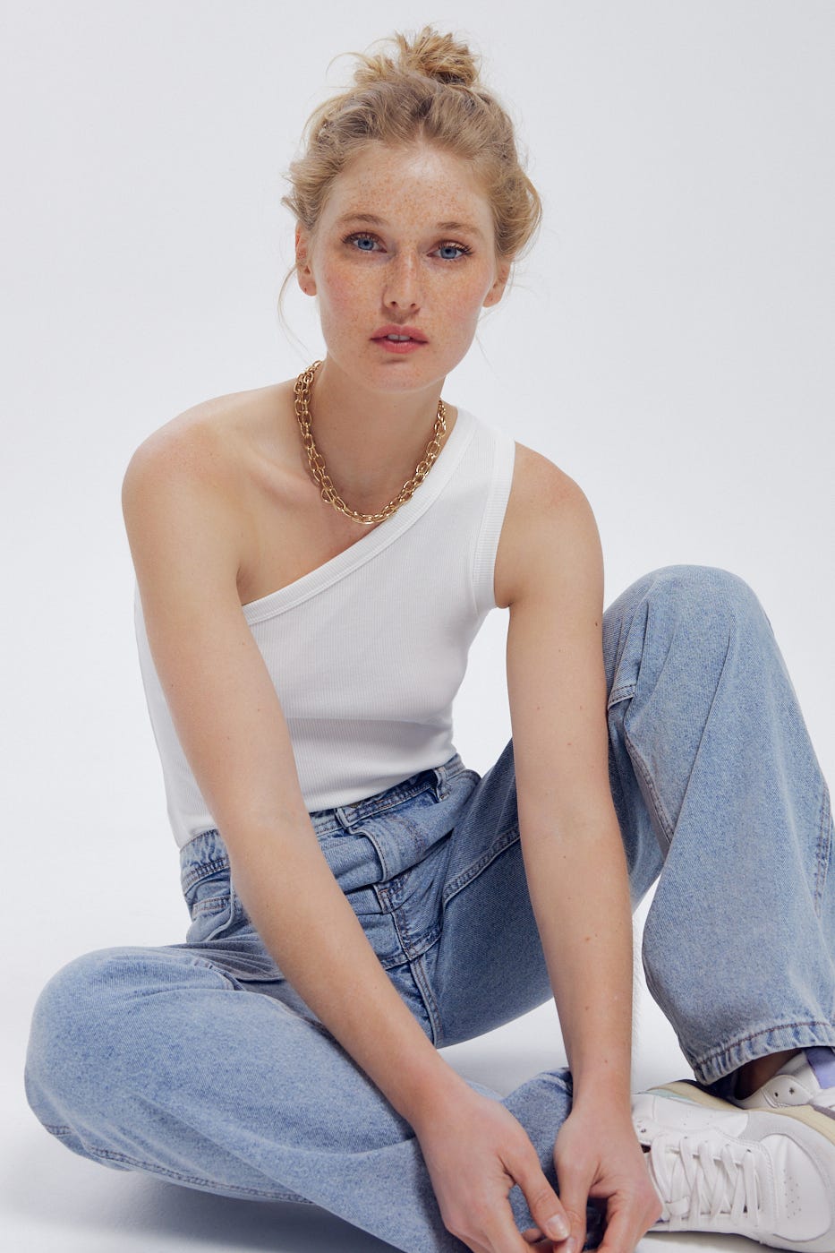 Top one shoulder uni Femme