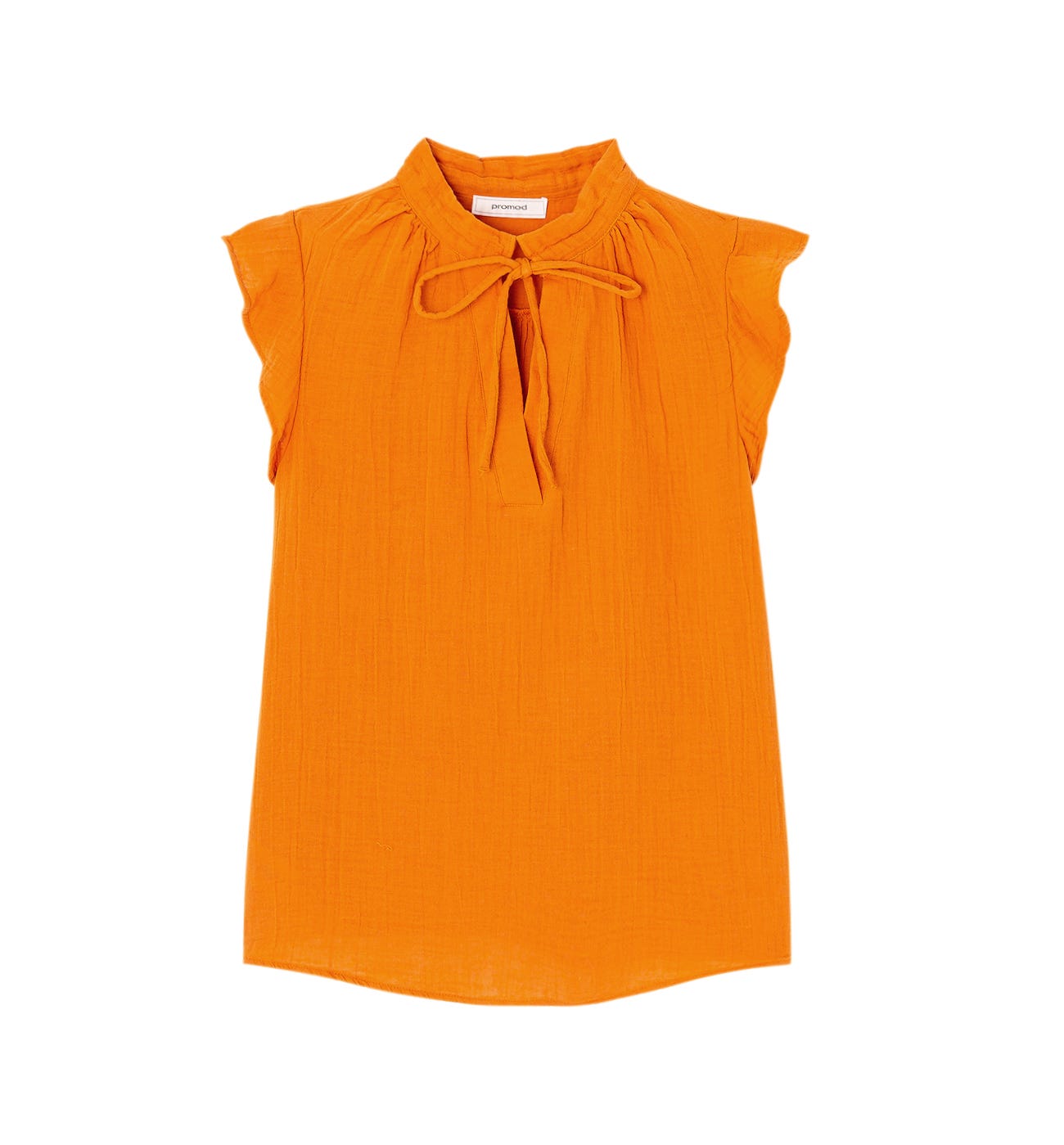 Cotton gauze blouse Orange