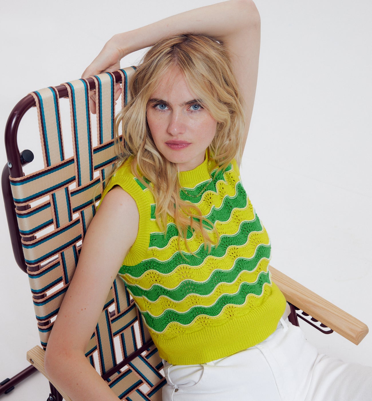 TRC-B546 MULTI CROCHET TOP main image 0