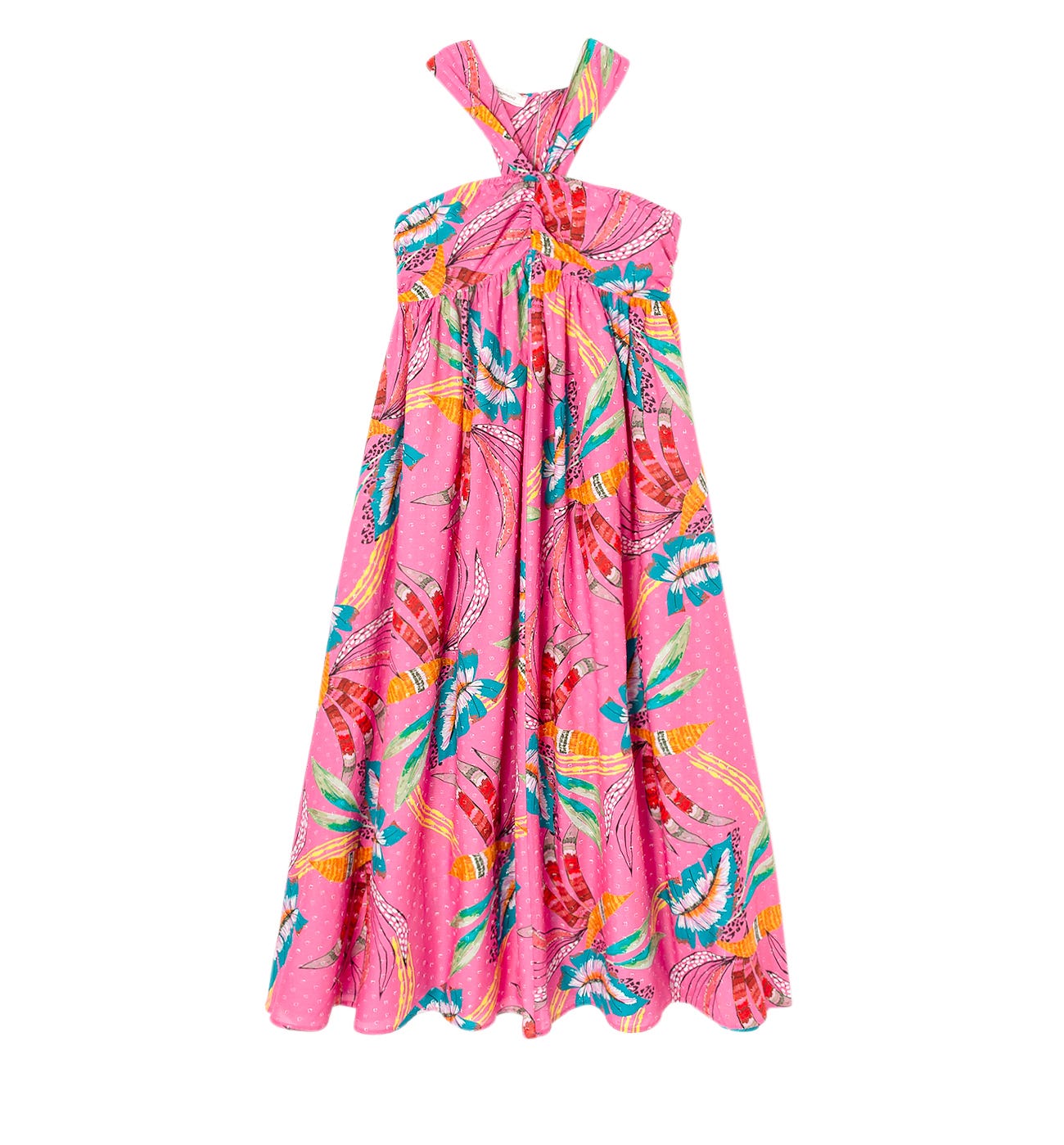 Long patterned dress - Pink print