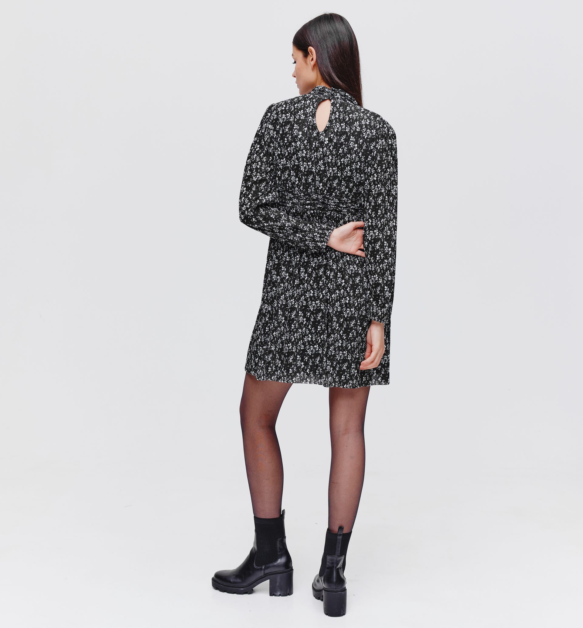 Vestido plisado estampado