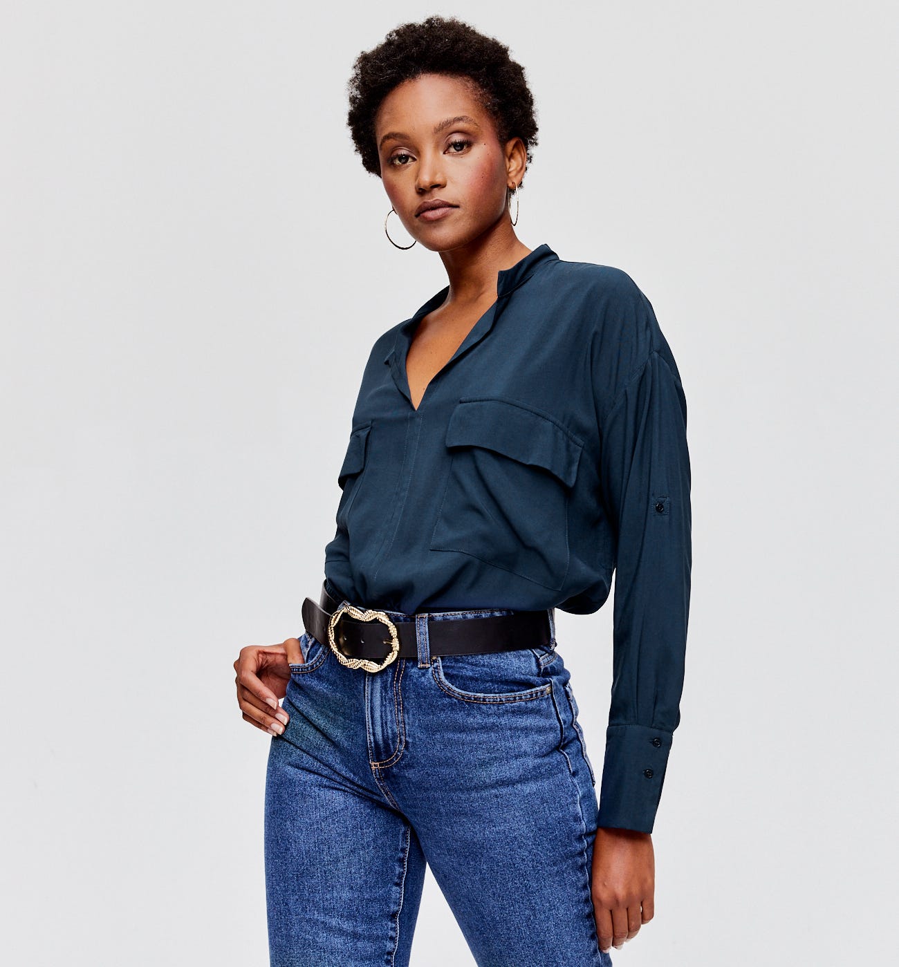 Chemise oversize unie Femme