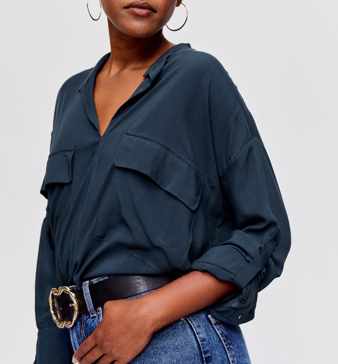 Chemise oversize unie Femme