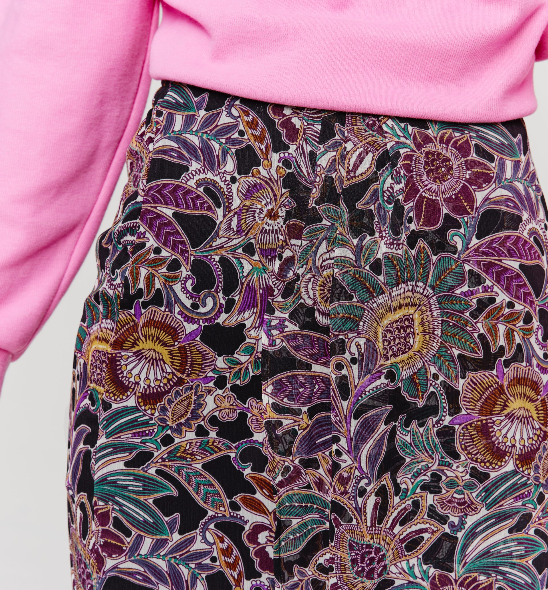 Midi patterned skirt