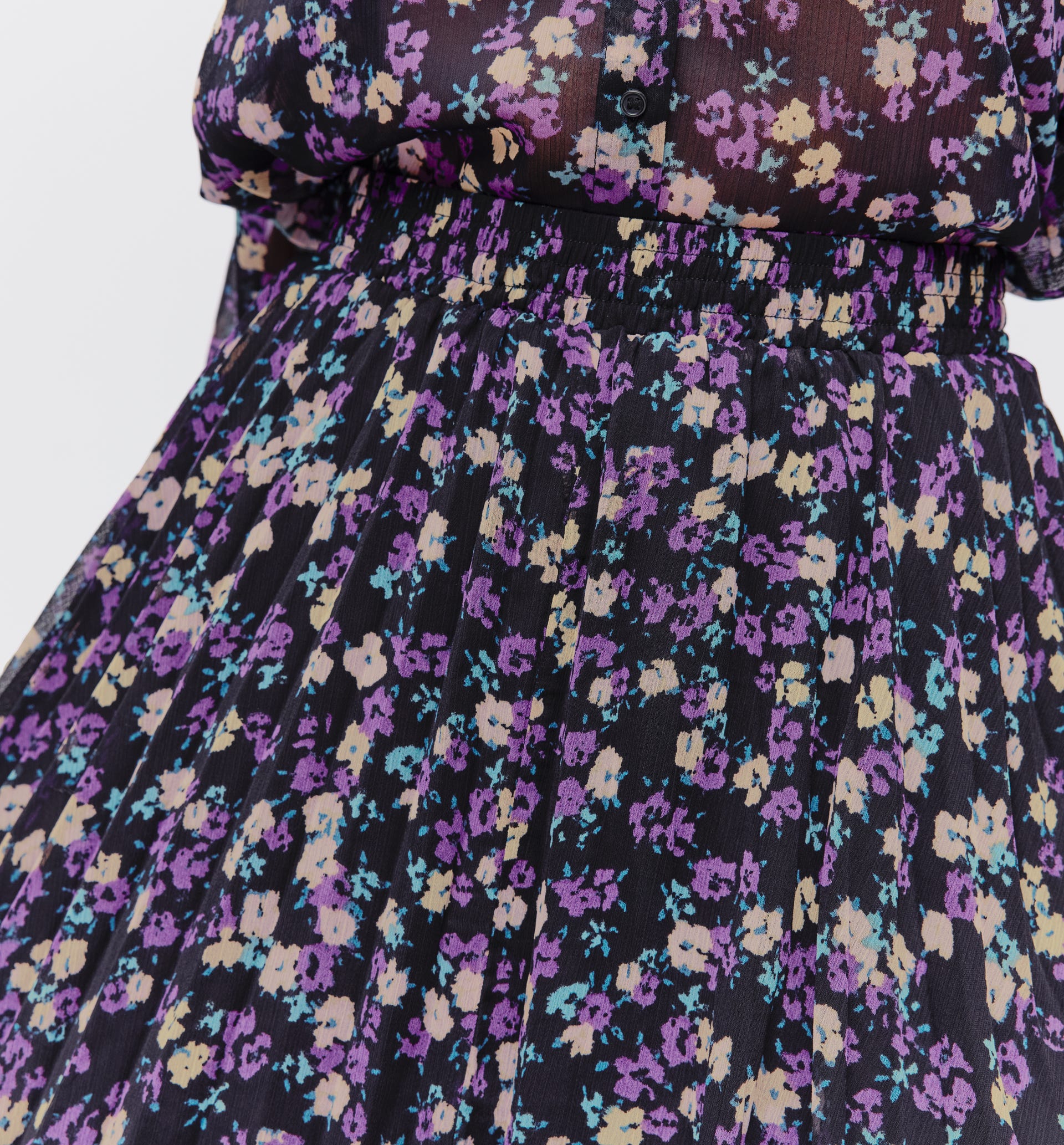 Falda midi gasa estampada