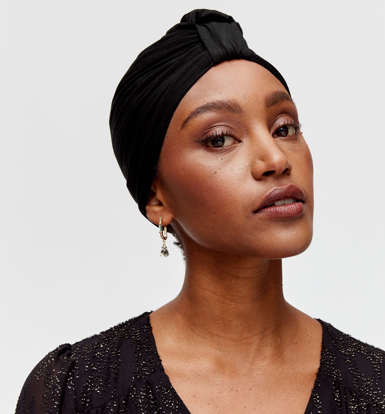 Bonnet-turban en jersey Femme