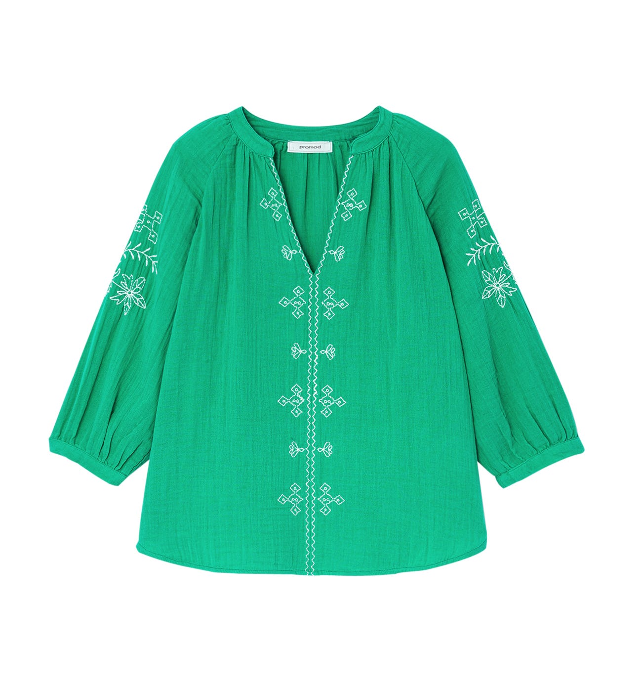 Blouse brodé en gaze de coton
