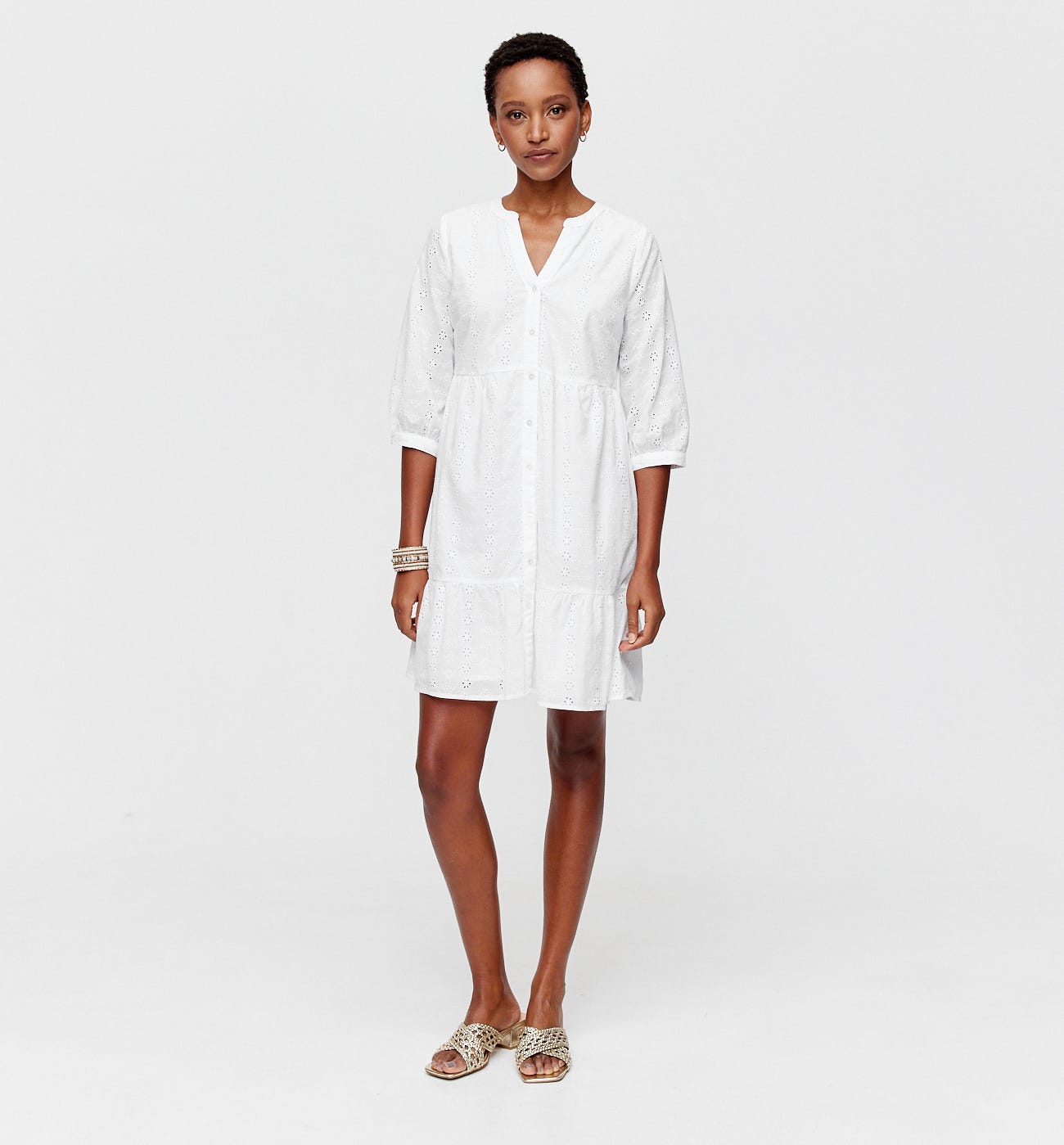 Broderie Anglaise Dress Navy 1 main image 1