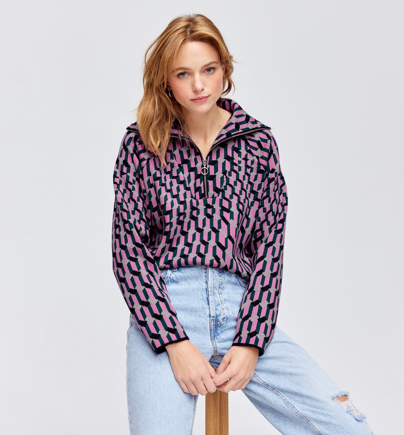 Pull camionneur coloré Femme