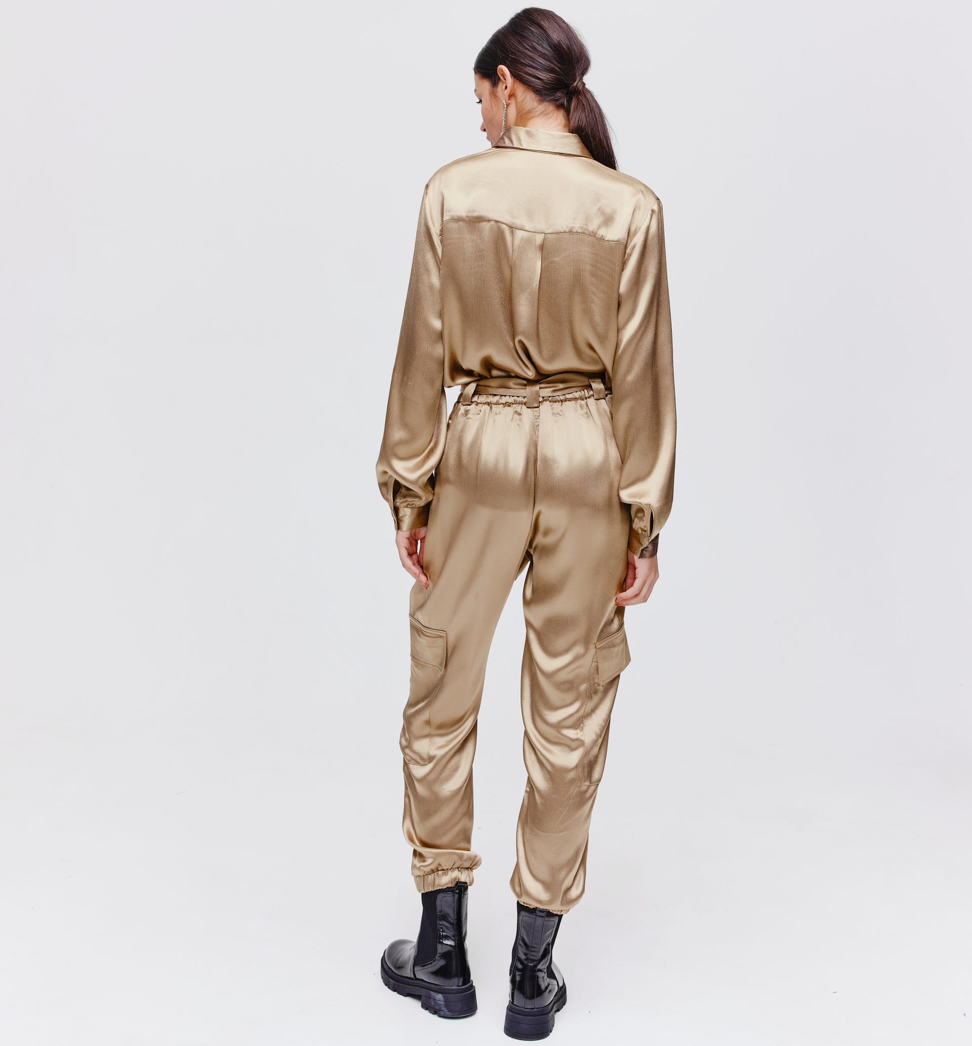 Seidige Cargohose
