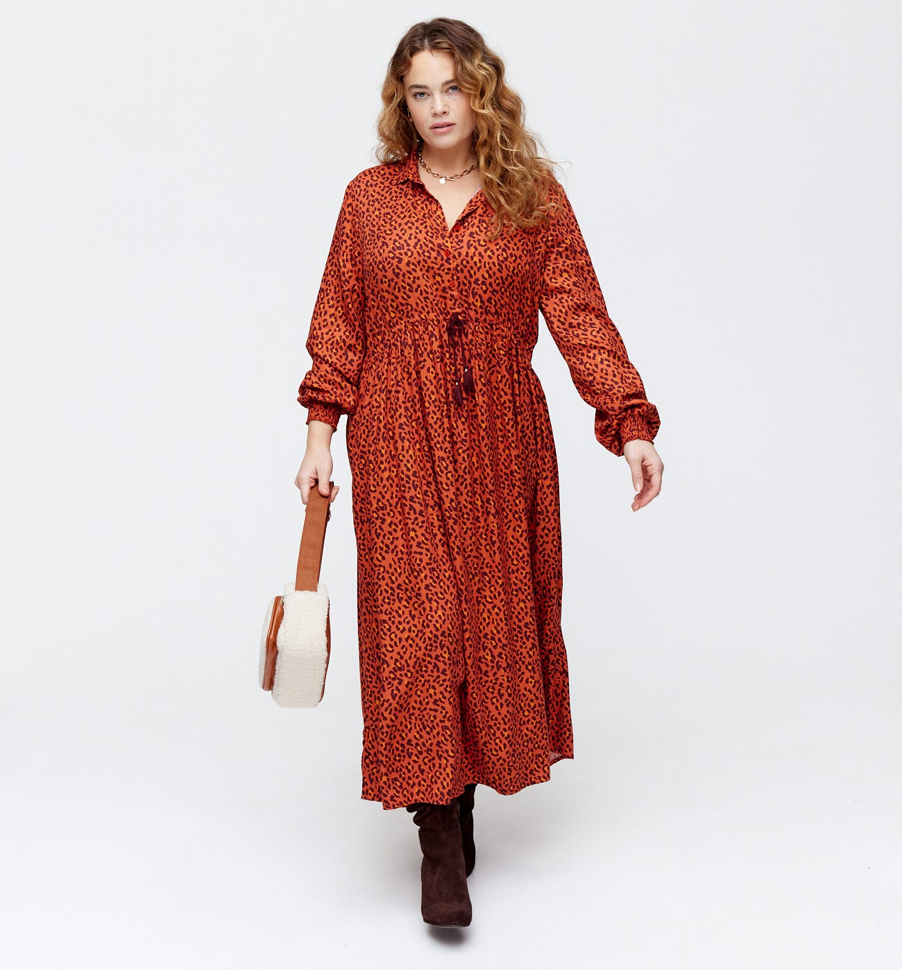 Robe mi-longue imprimée