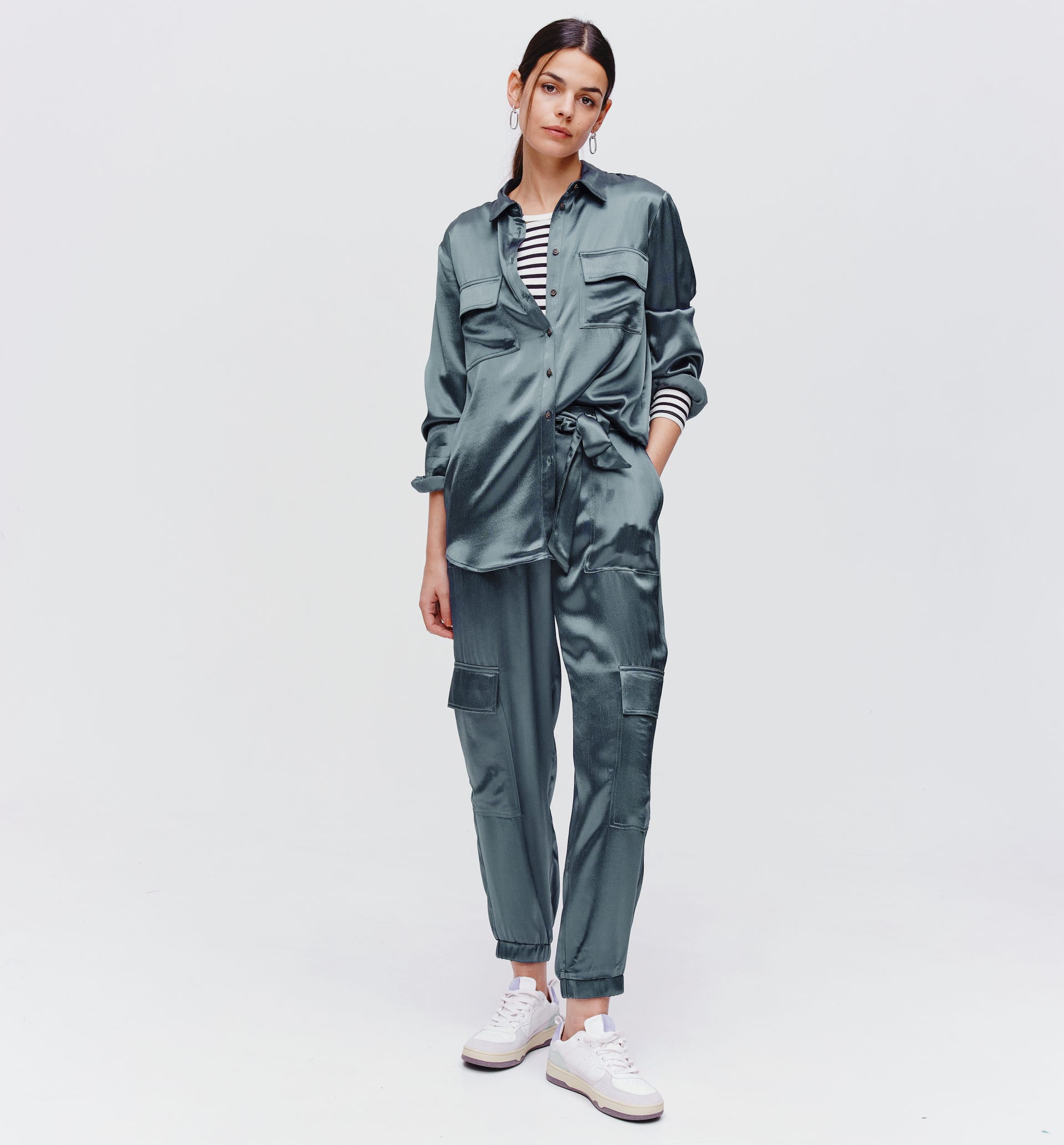 Chemise oversize en satin