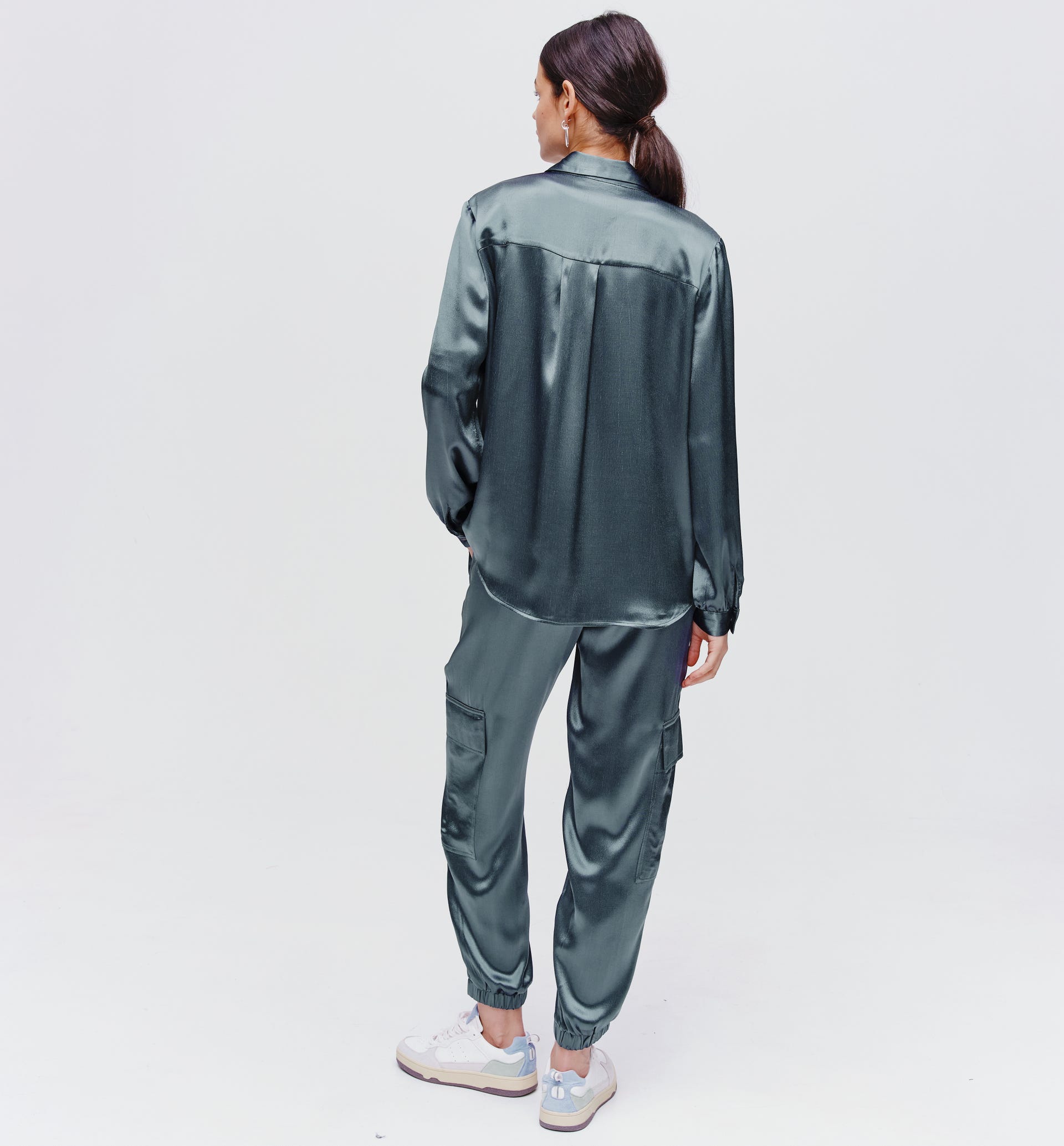 Chemise oversize en satin