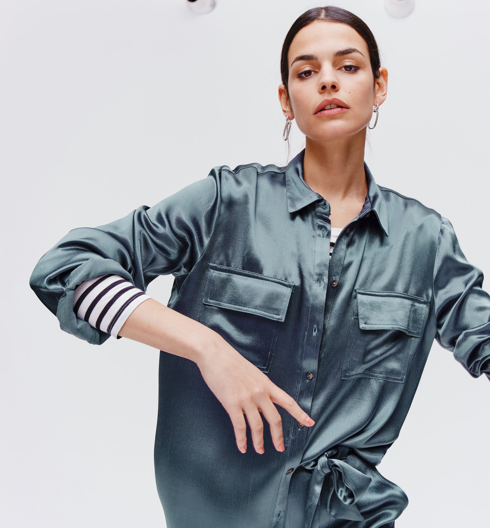 Chemise oversize en satin