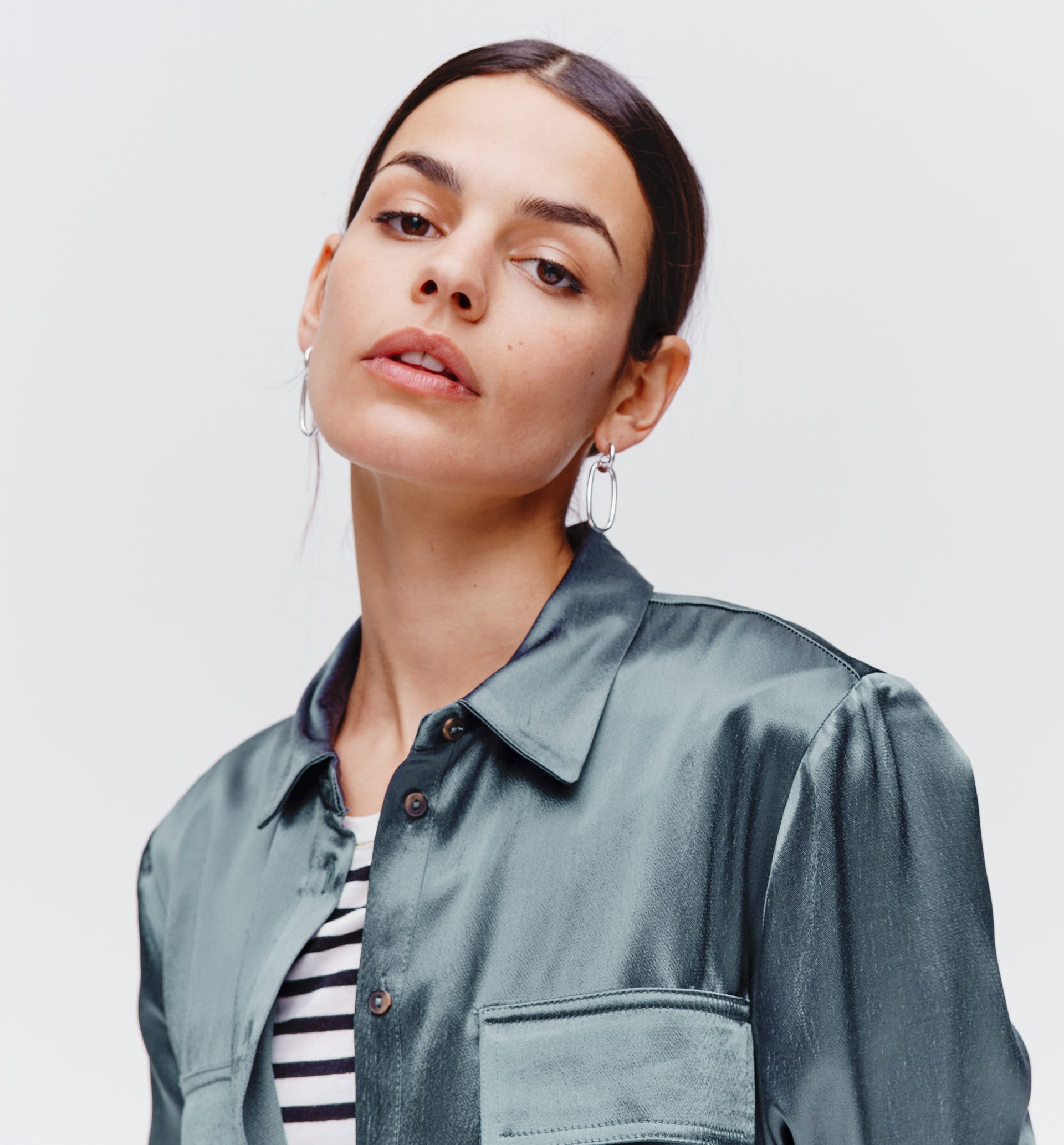Chemise oversize en satin