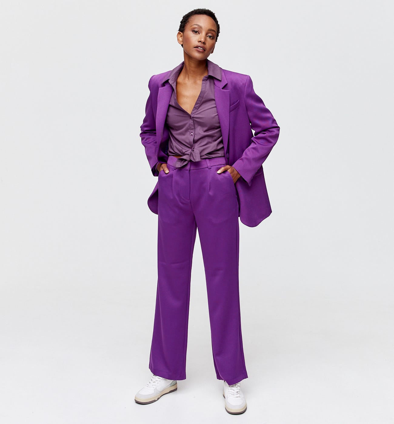 Unifarbene Bluse