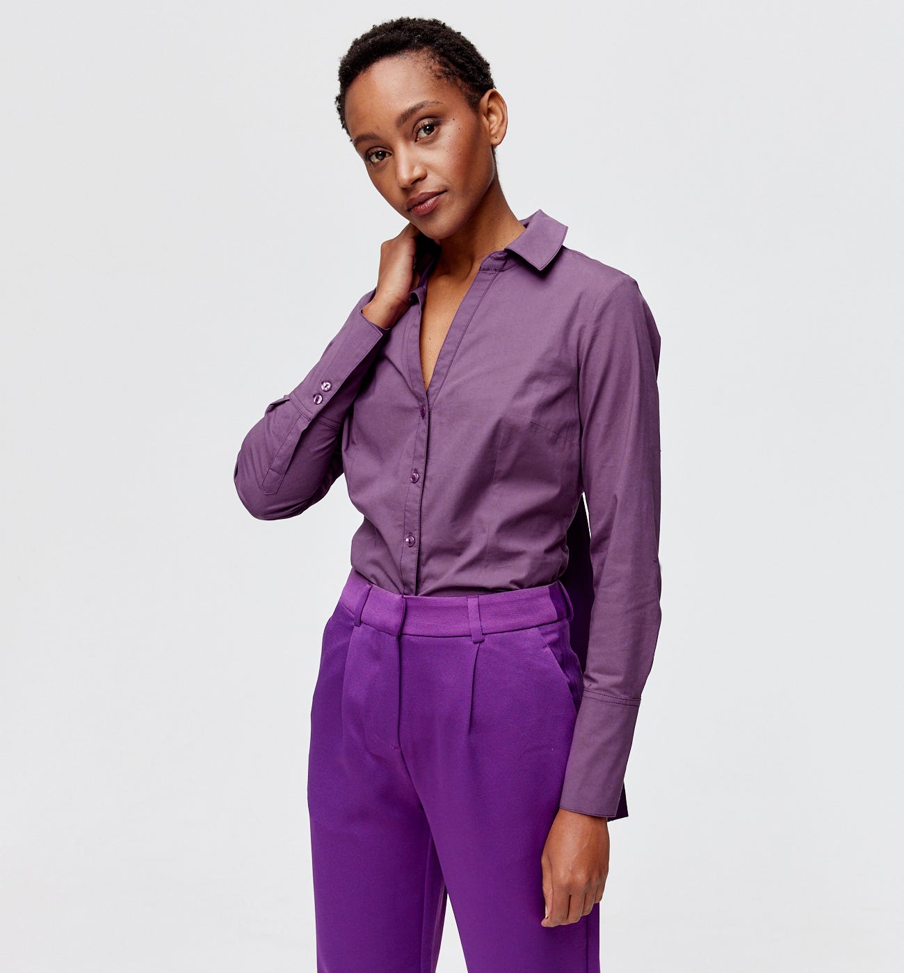 Unifarbene Bluse